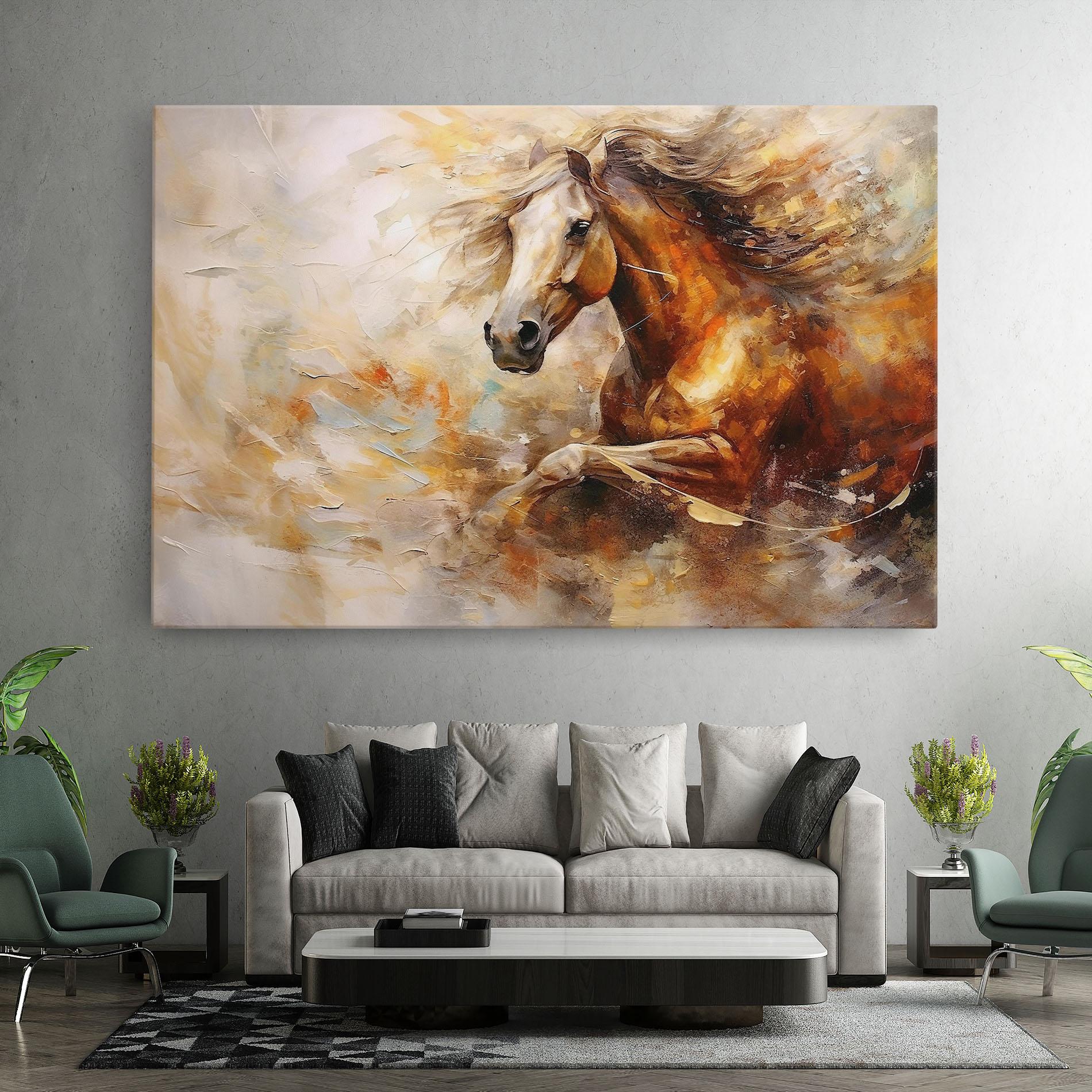 Vászonkép Brown Horse Running mockup 7