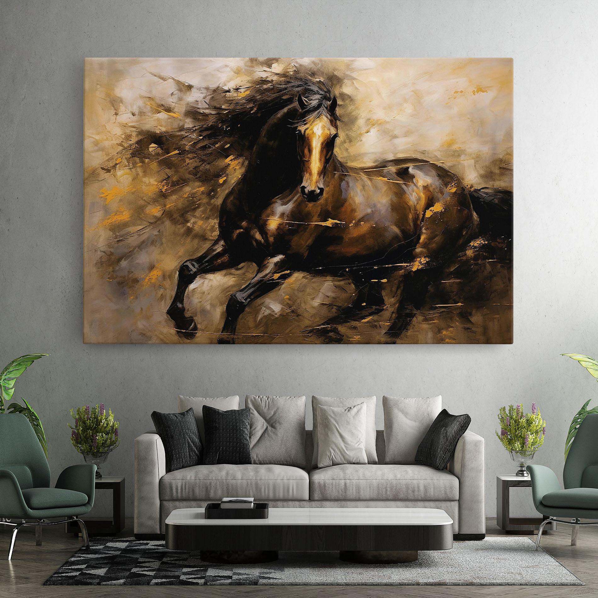 Vászonkép Gold Brown Horse mockup 7