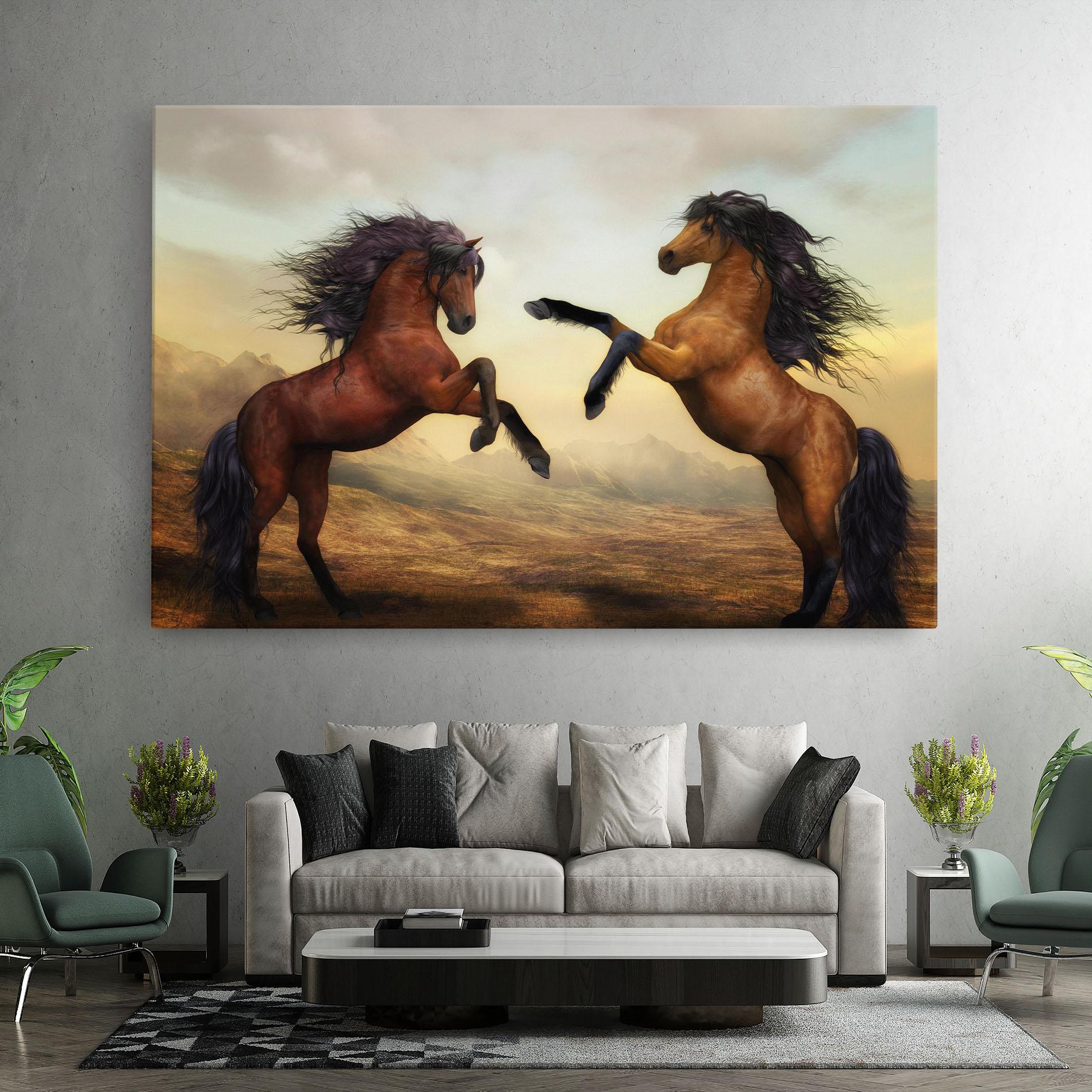Vászonkép Two Horses mockup 7
