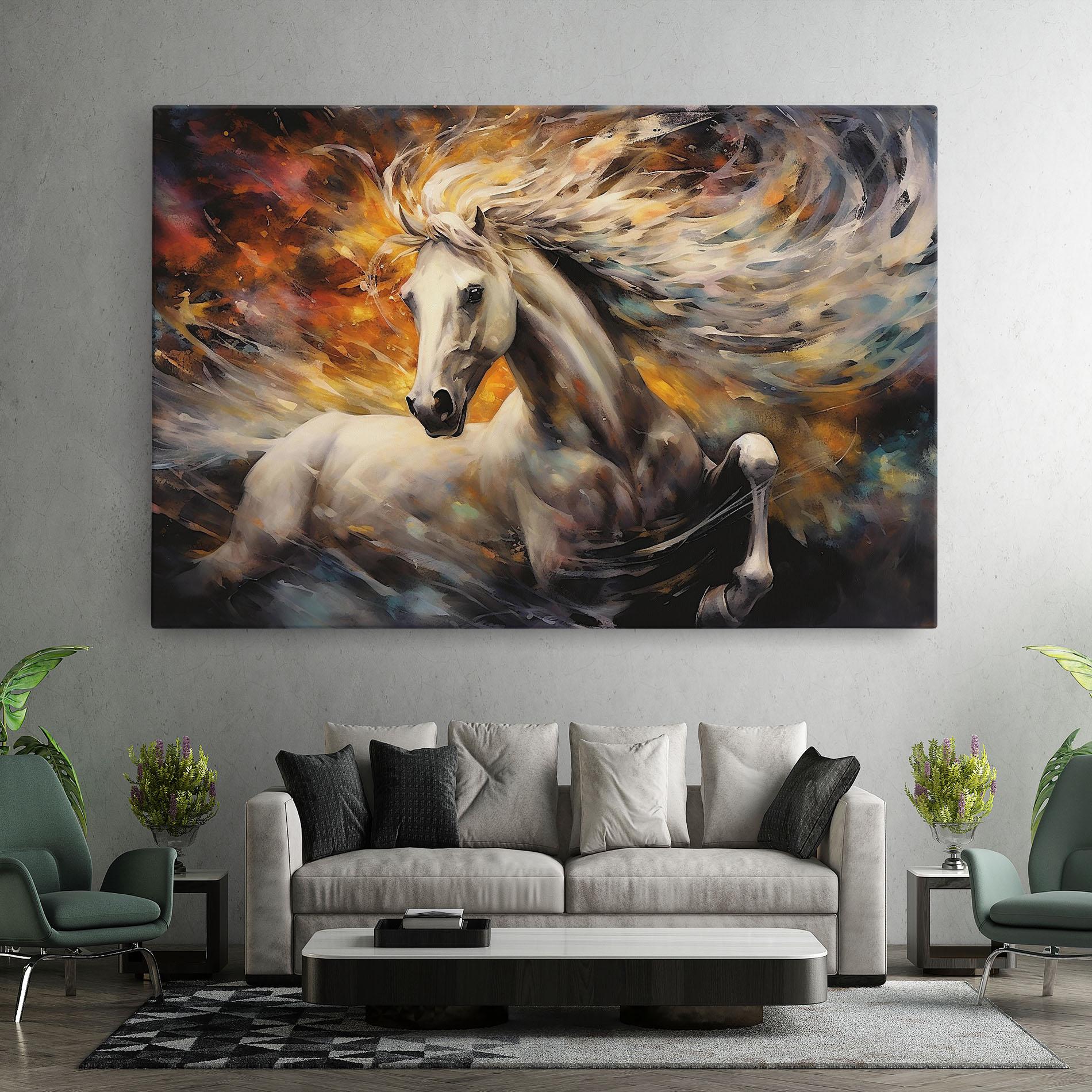 Vászonkép White Horse Painting mockup 7