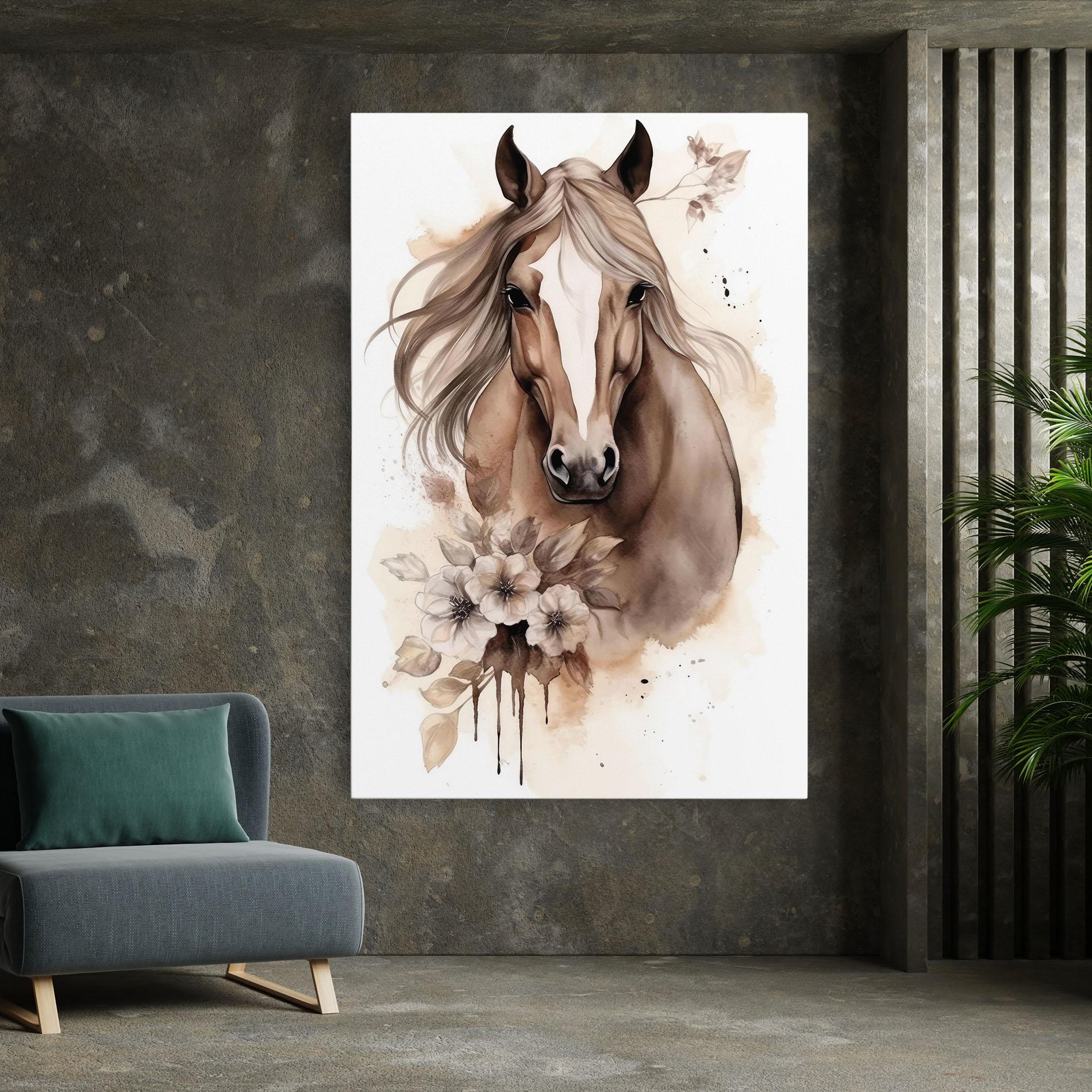 Vászonkép Flower Brown Horse mockup 7