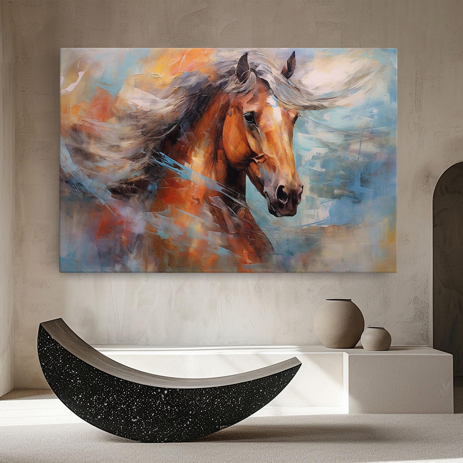 Vászonkép Beautiful Brown Horse mockup 8