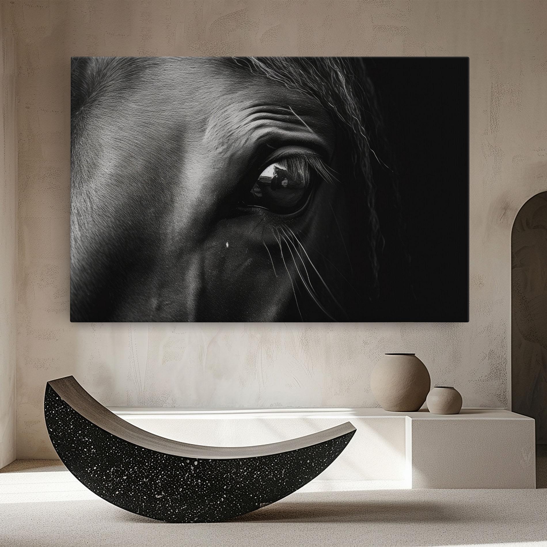 Vászonkép Black Horse Eye mockup 8