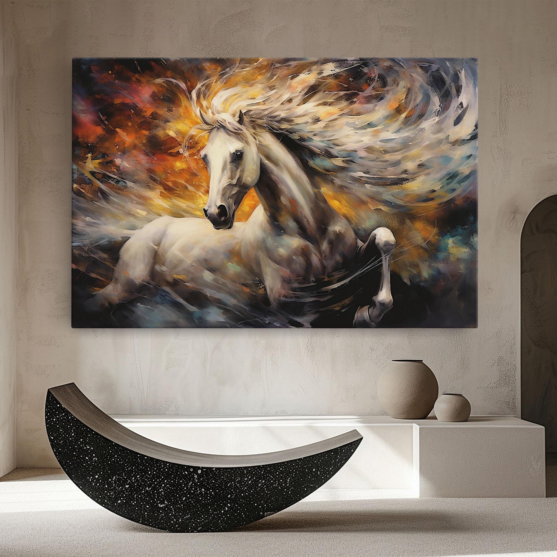 Vászonkép White Horse Painting mockup 8
