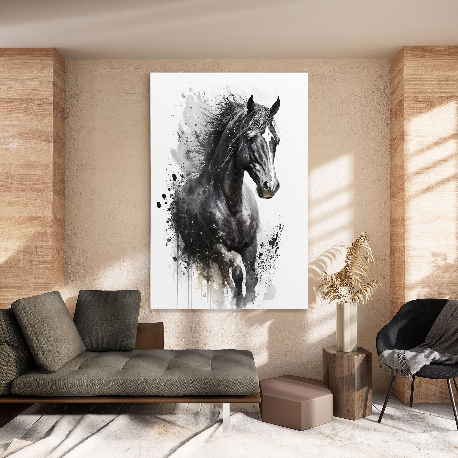 Vászonkép Black Horse mockup 8