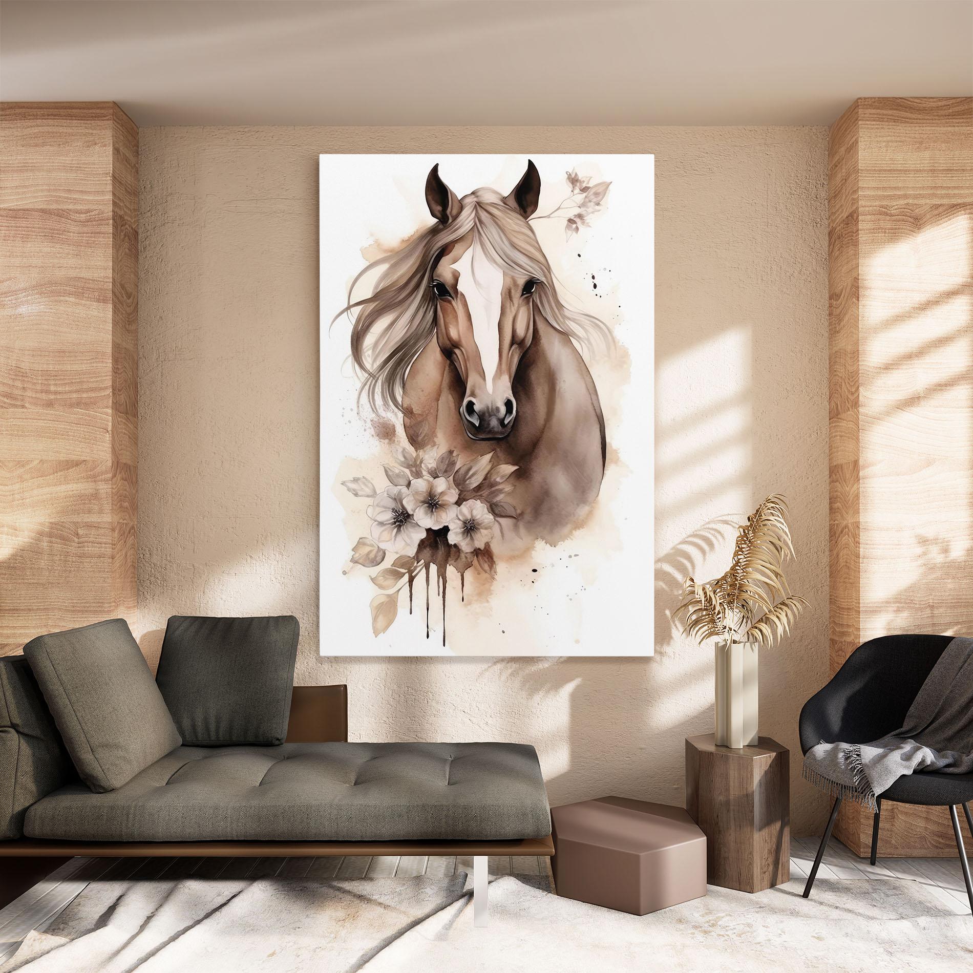 Vászonkép Flower Brown Horse mockup 8
