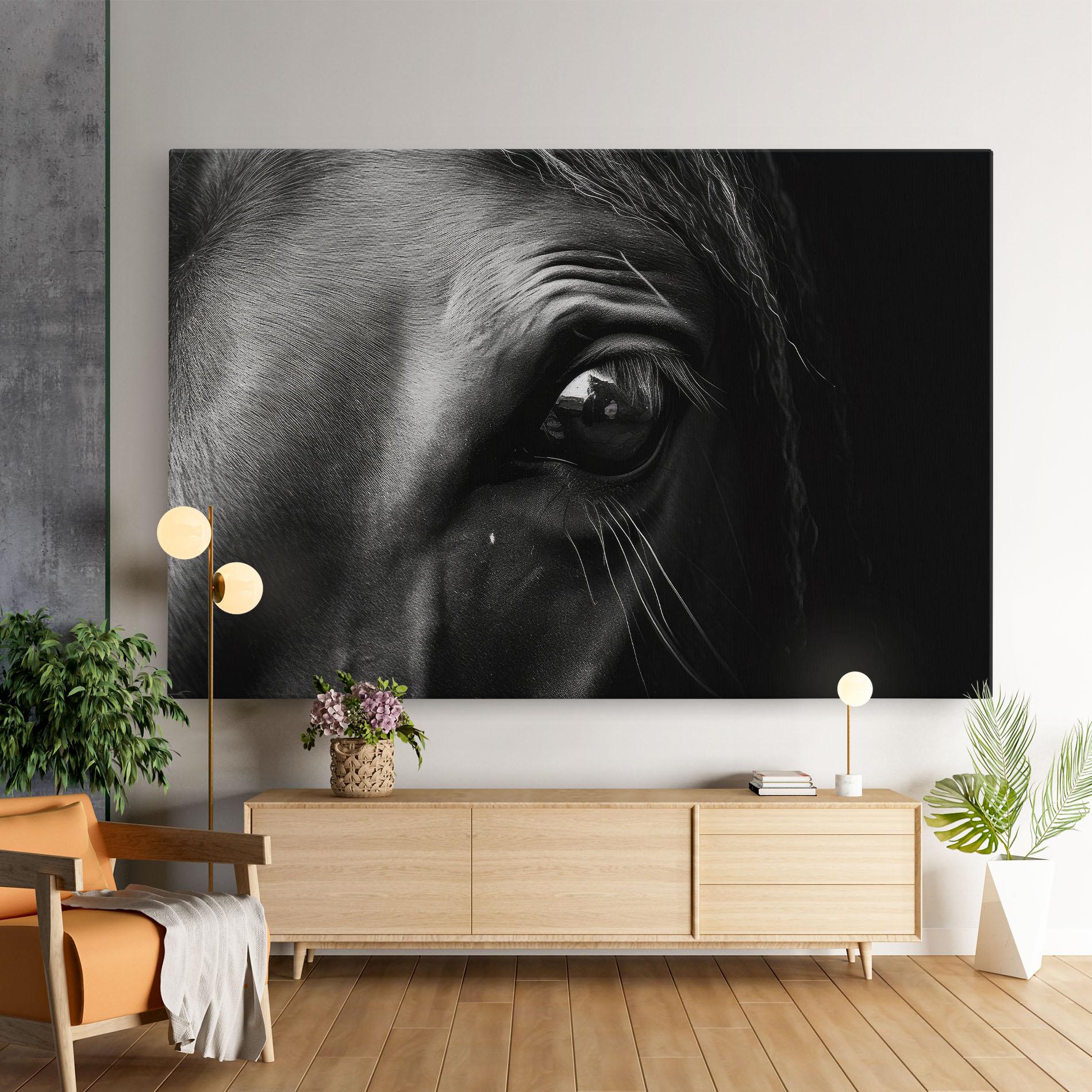 Vászonkép Black Horse Eye mockup 9