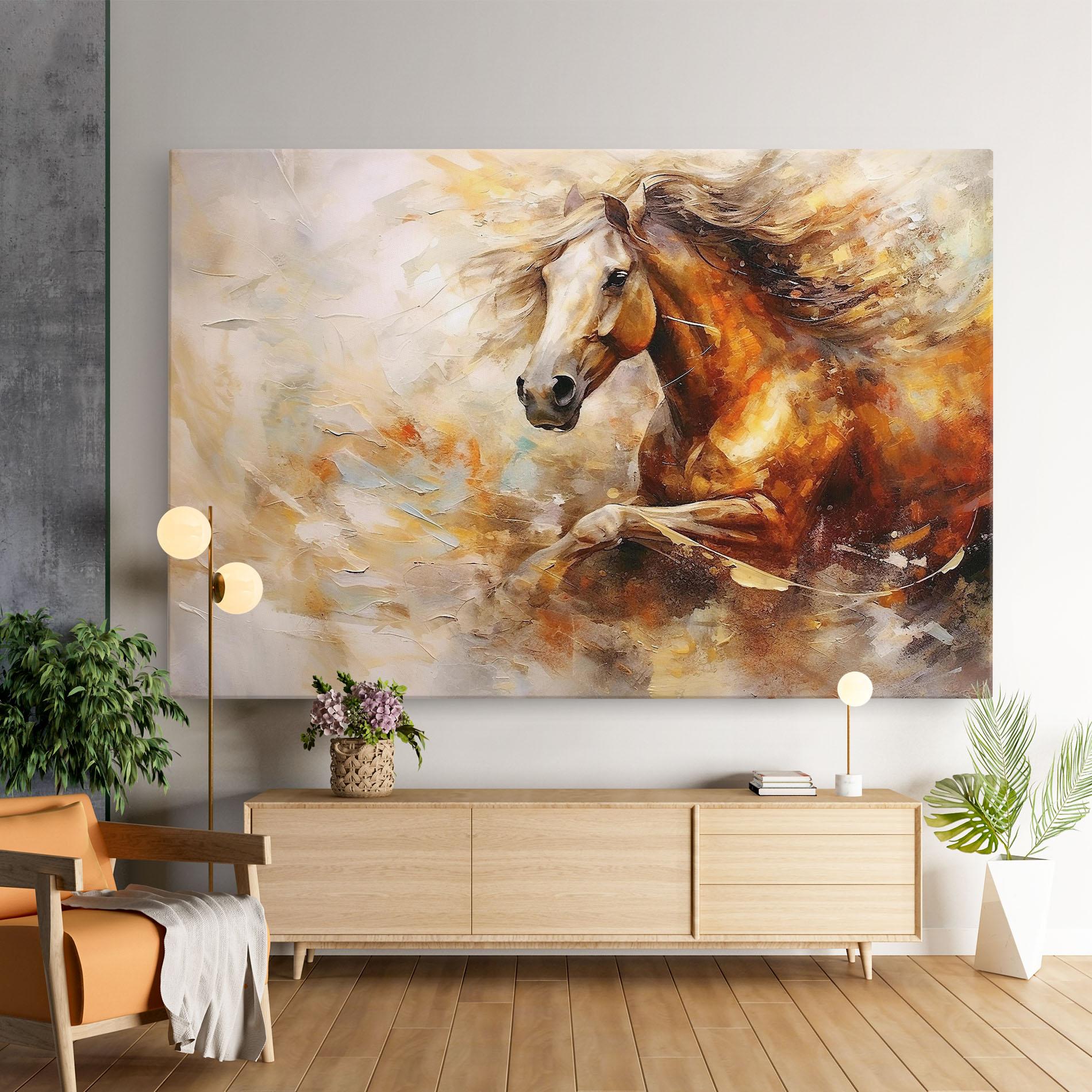 Vászonkép Brown Horse Running mockup 9