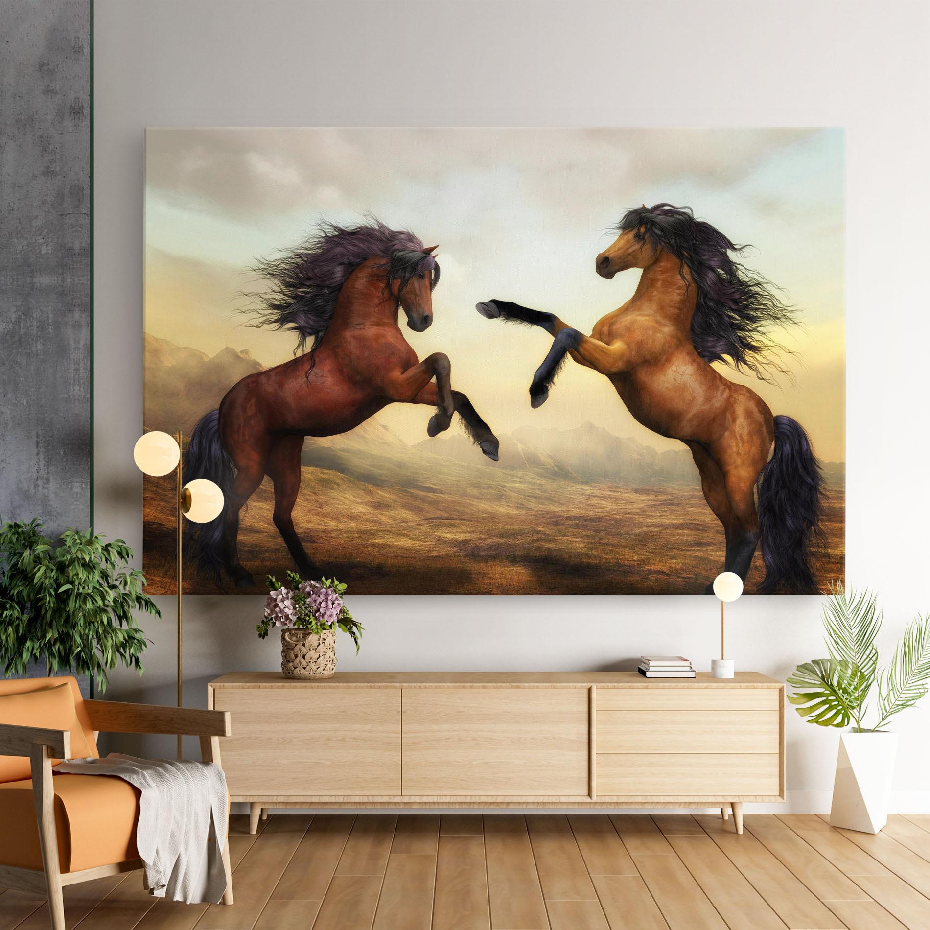 Vászonkép Two Horses mockup 9