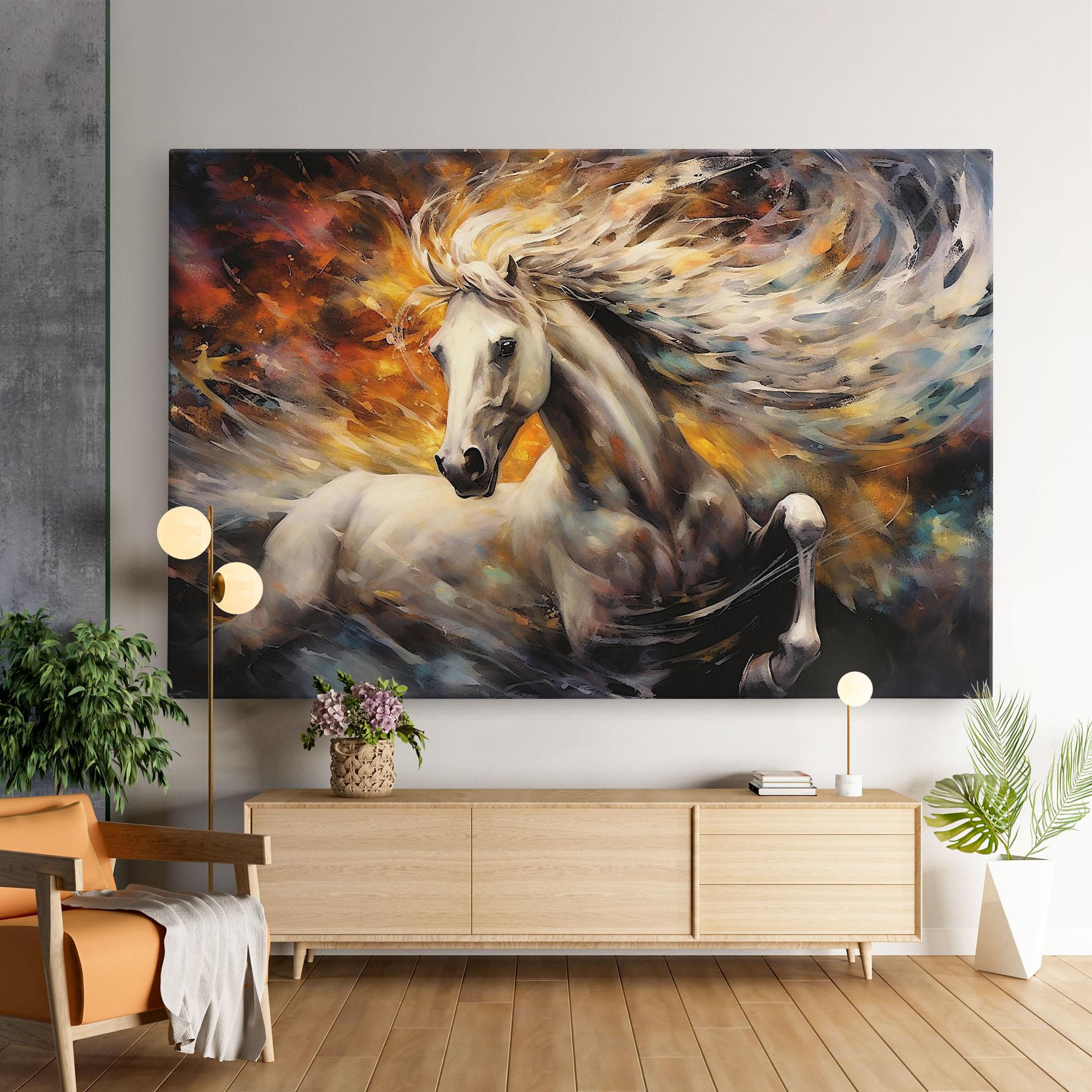 Vászonkép White Horse Painting mockup 9