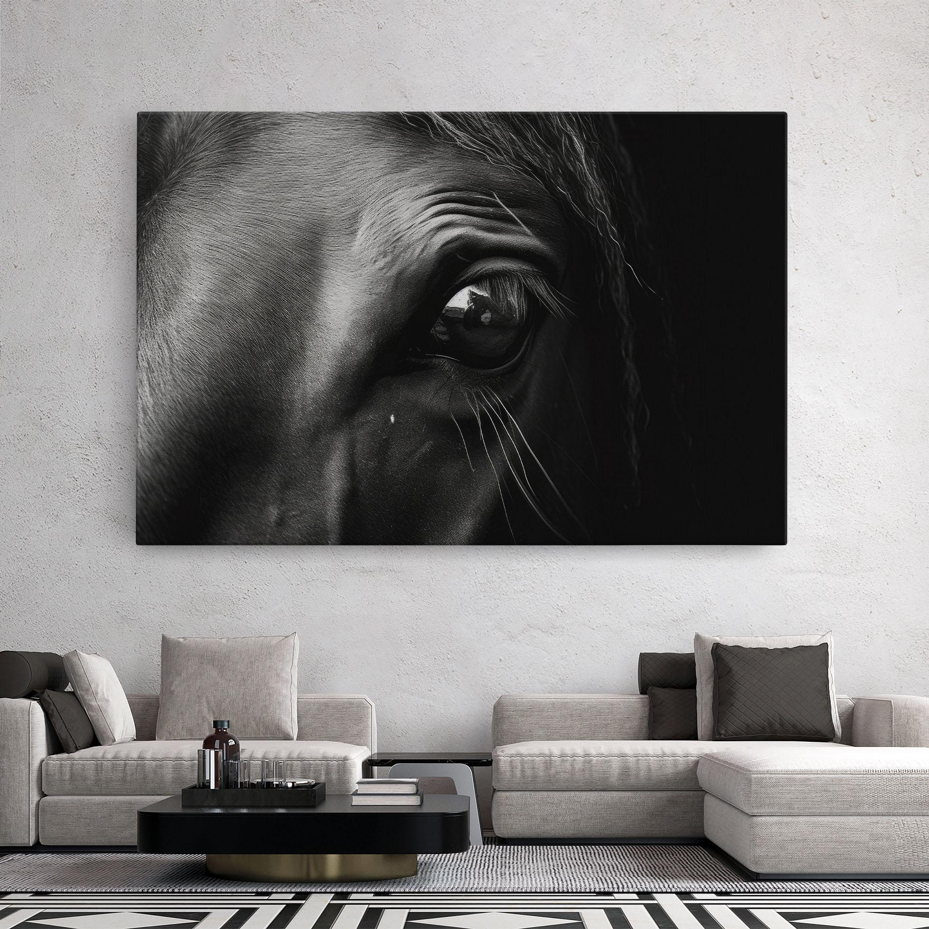 Vászonkép Black Horse Eye mockup 2