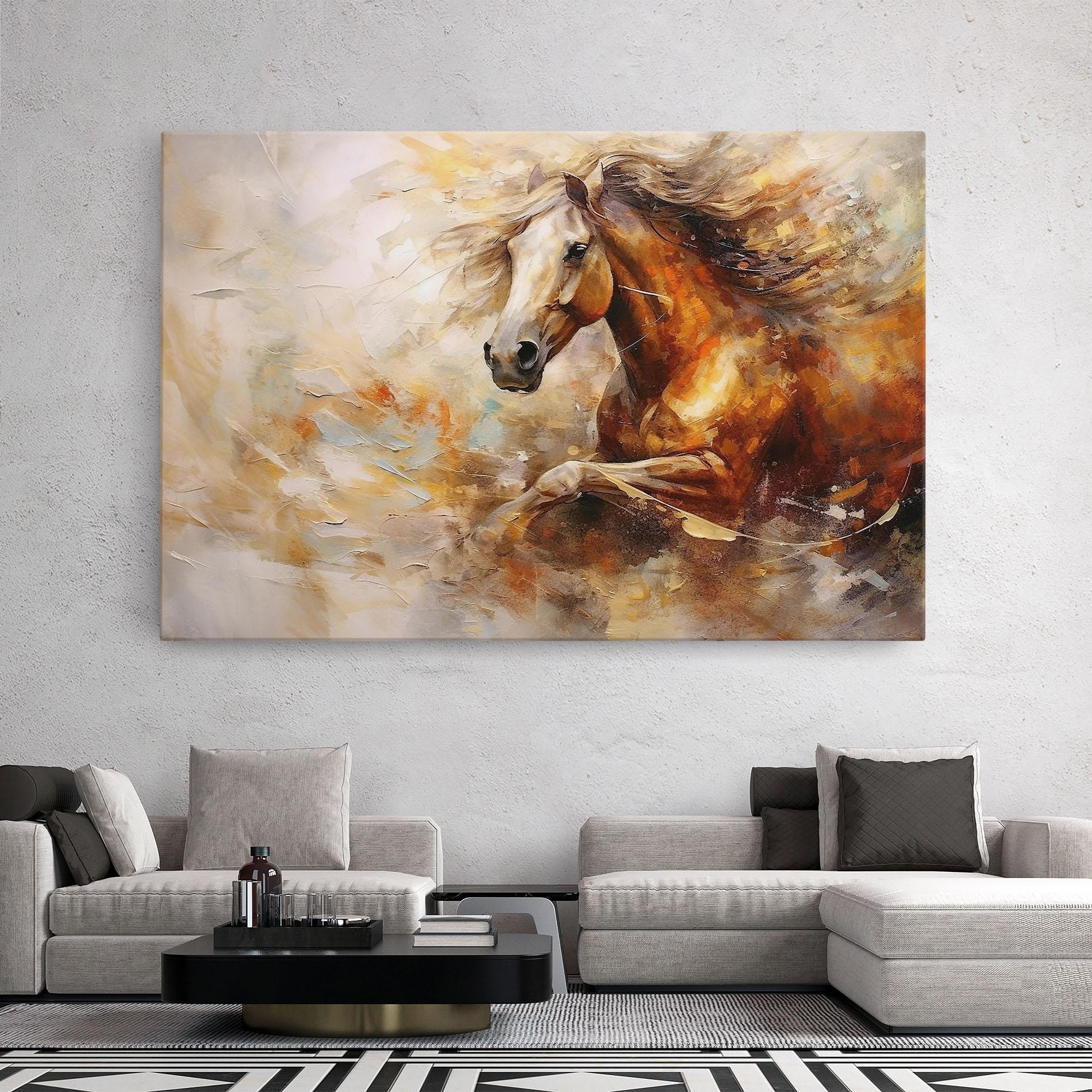 Vászonkép Brown Horse Running mockup 2