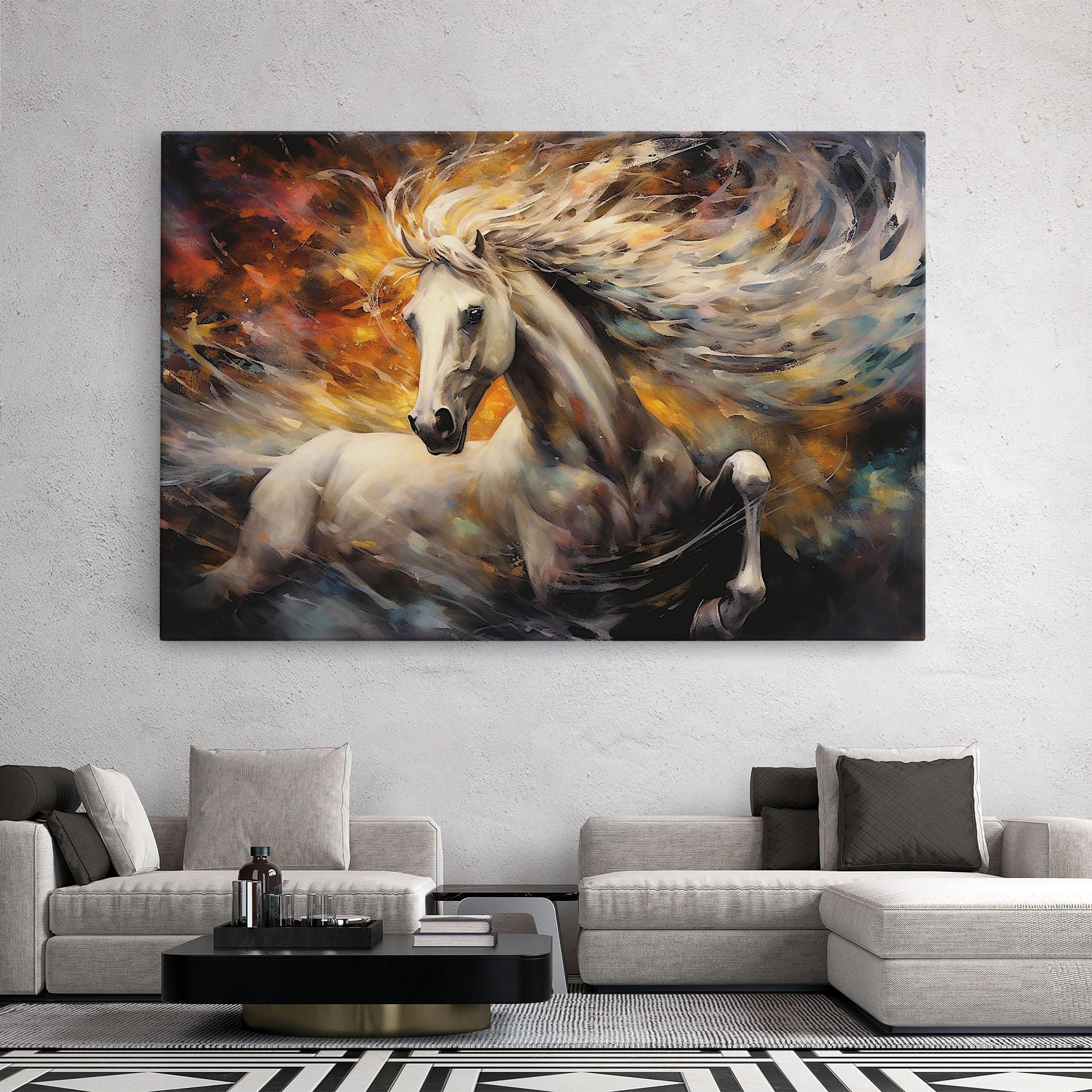 Vászonkép White Horse Painting mockup 2