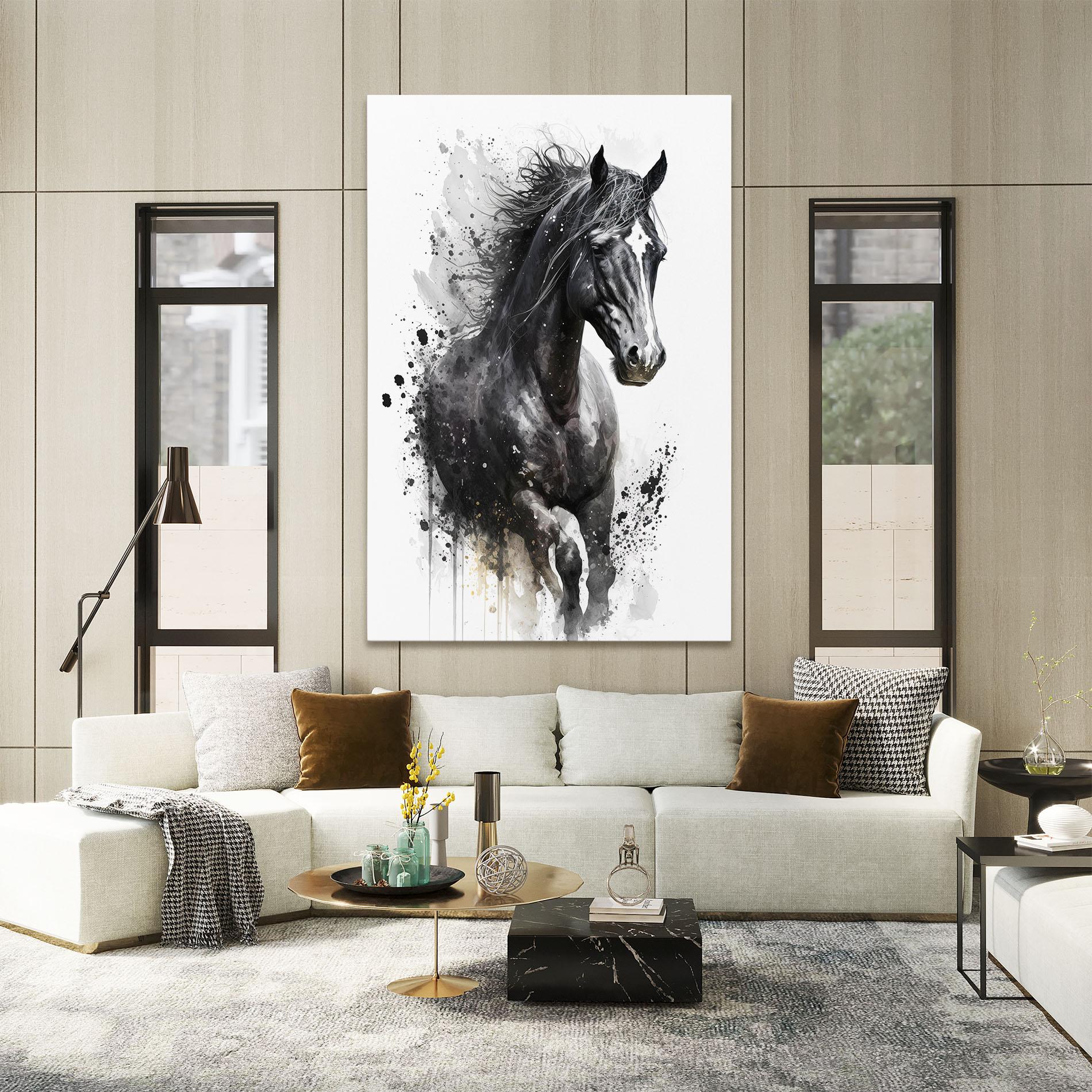 Vászonkép Black Horse mockup 2