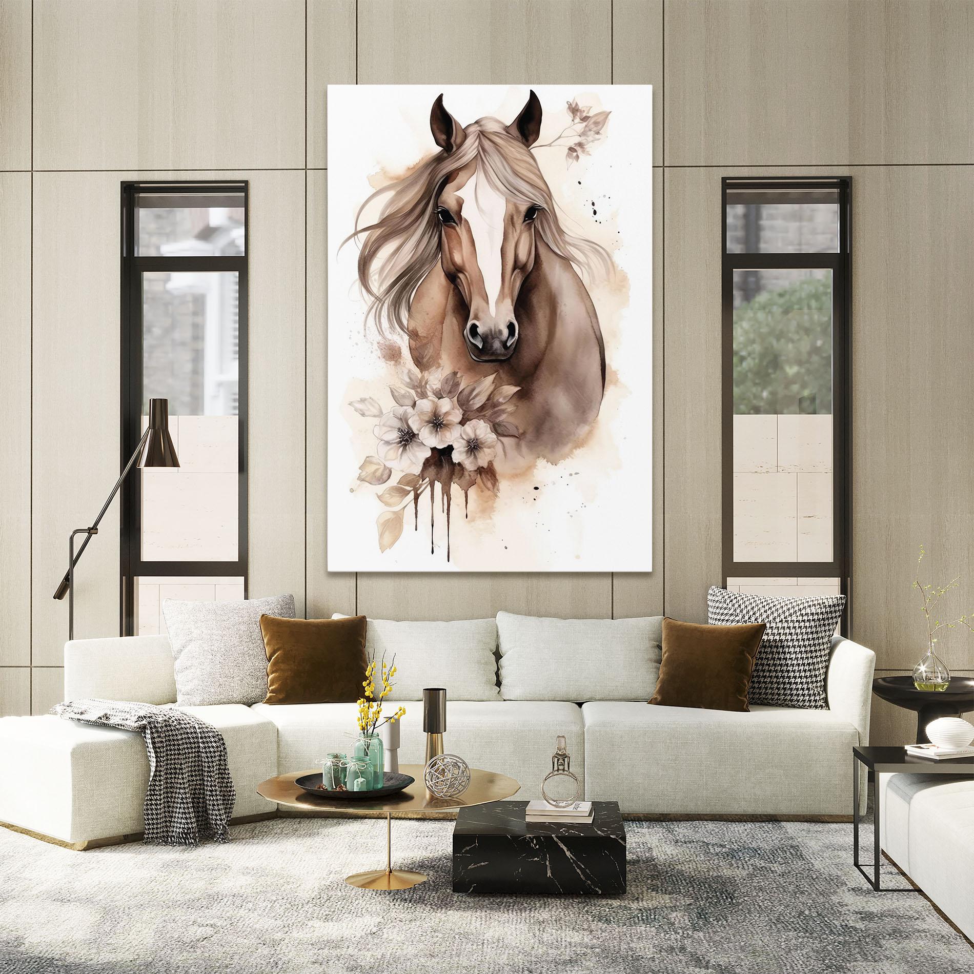 Vászonkép Flower Brown Horse mockup 2