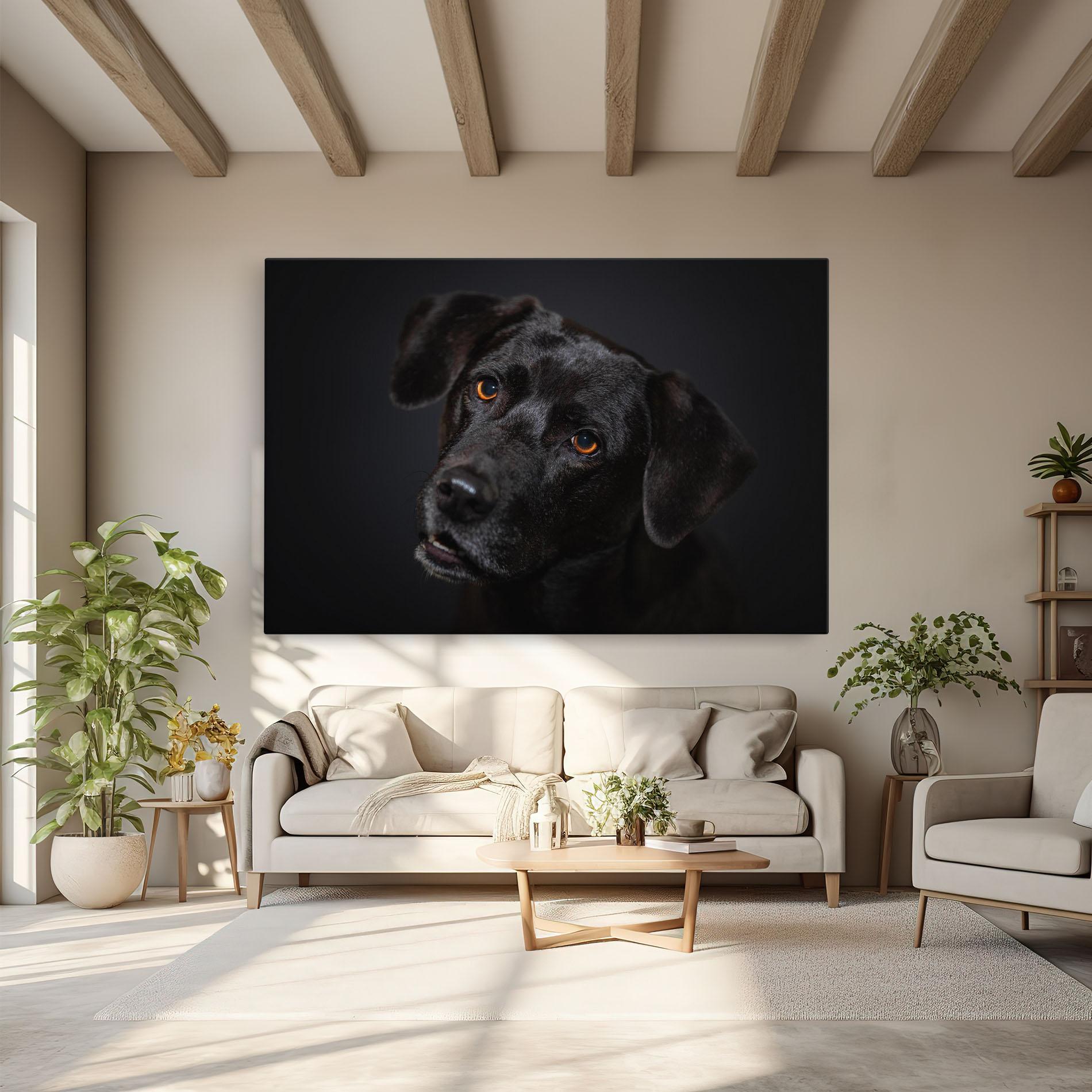 Vászonkép Black Dog Portrait mockup 6