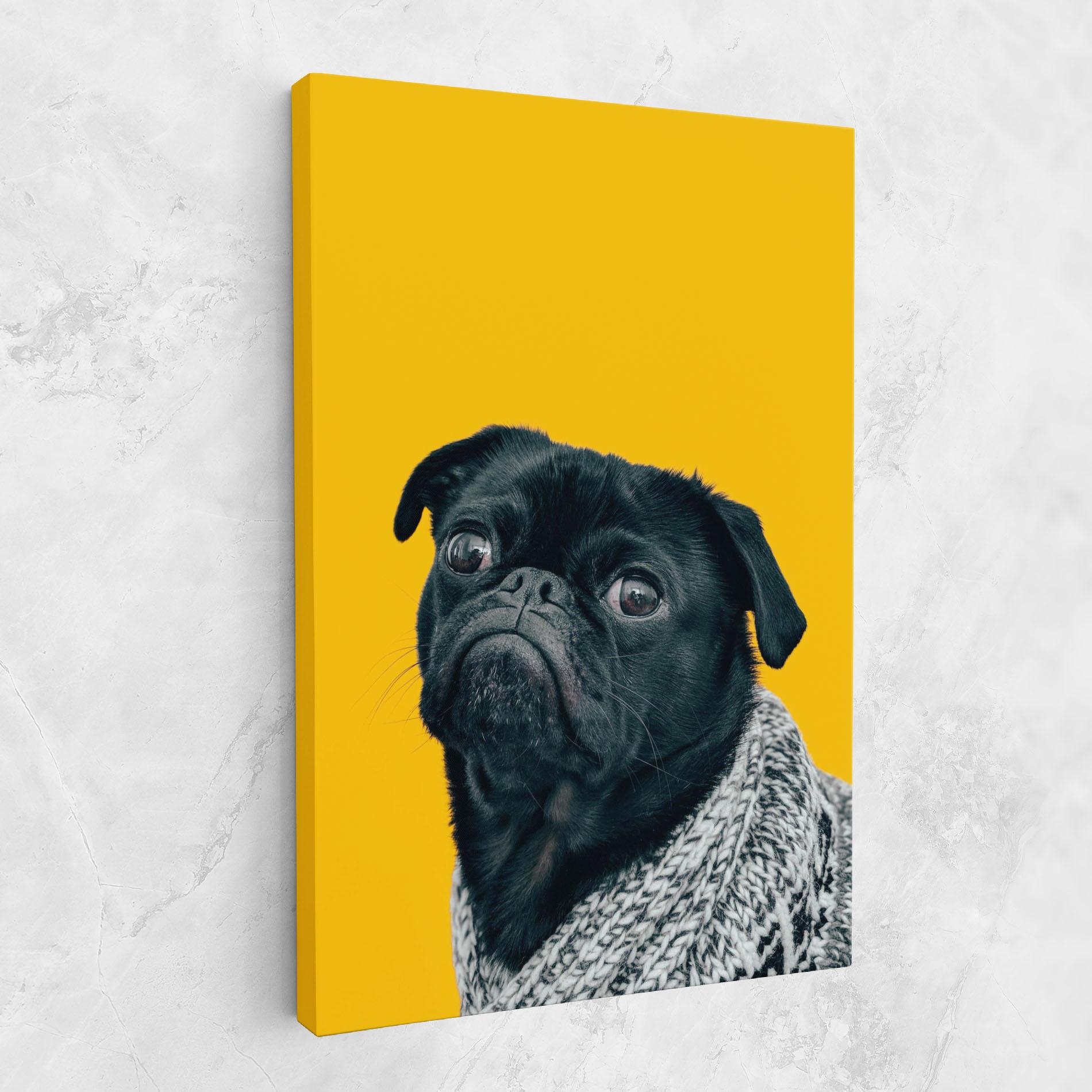 Vászonkép Black Pug mockup 1