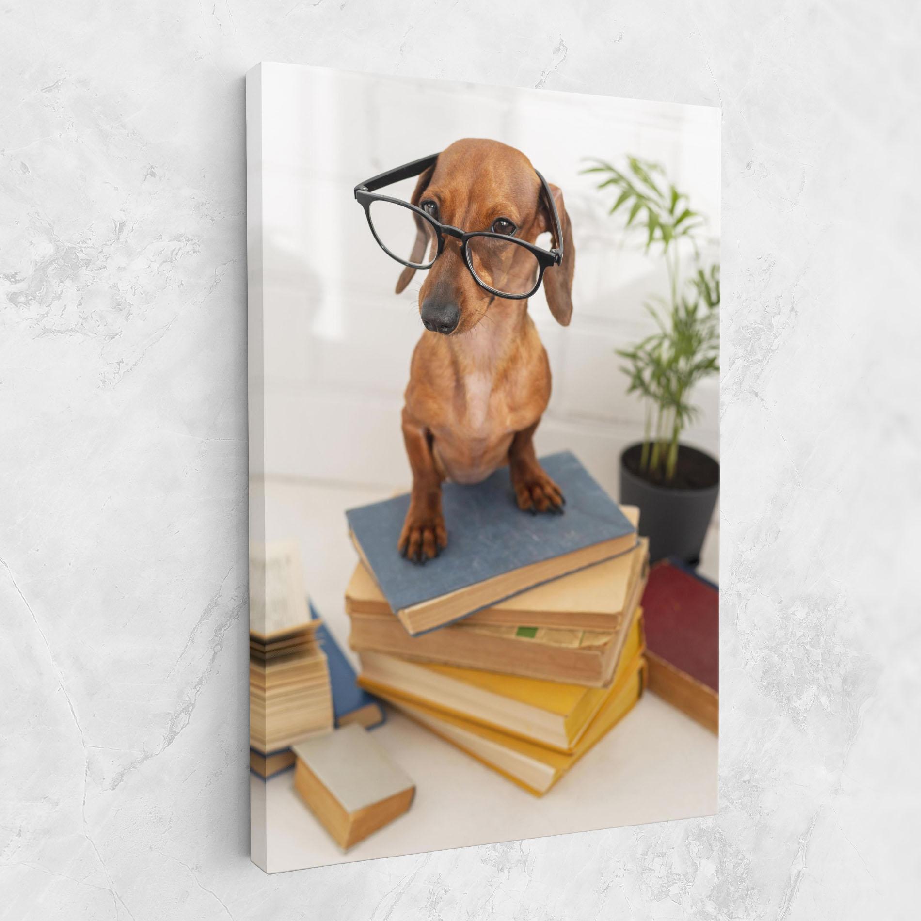 Vászonkép Books Cute Dog mockup 1