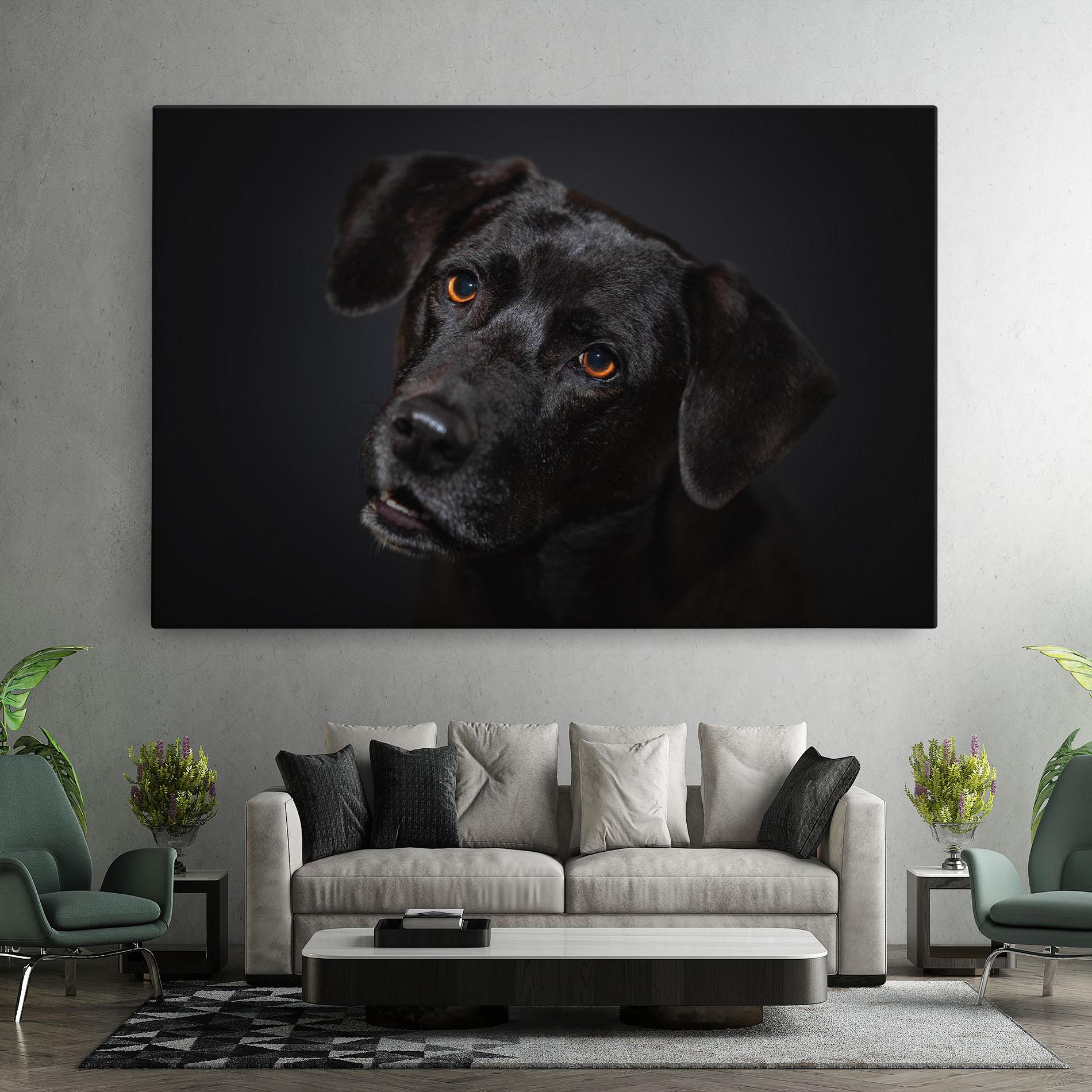Vászonkép Black Dog Portrait mockup 7
