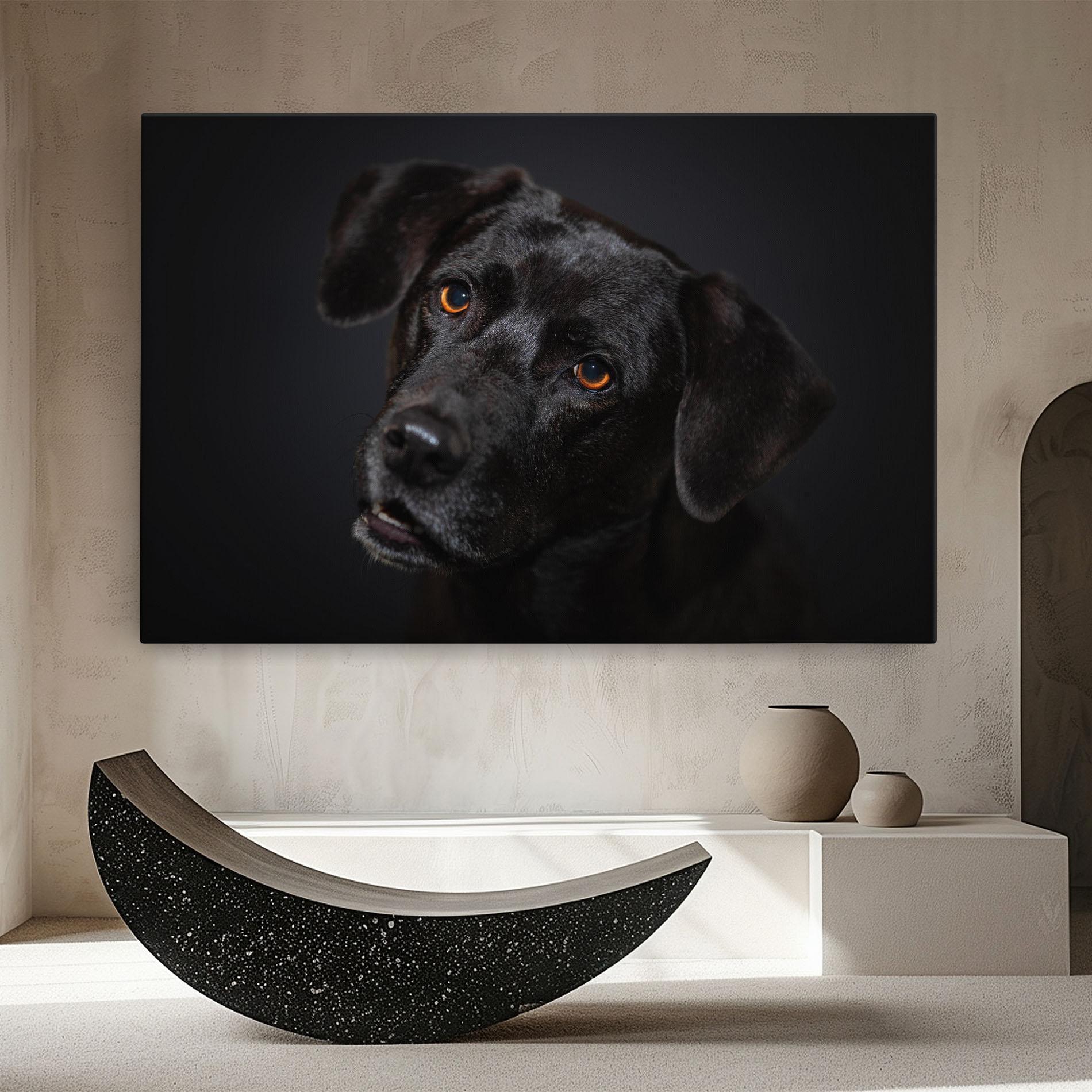 Vászonkép Black Dog Portrait mockup 8