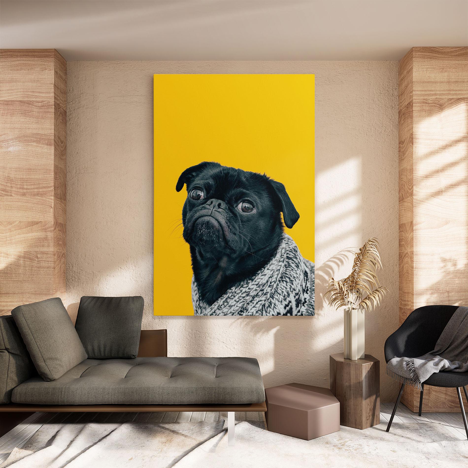 Vászonkép Black Pug mockup 8