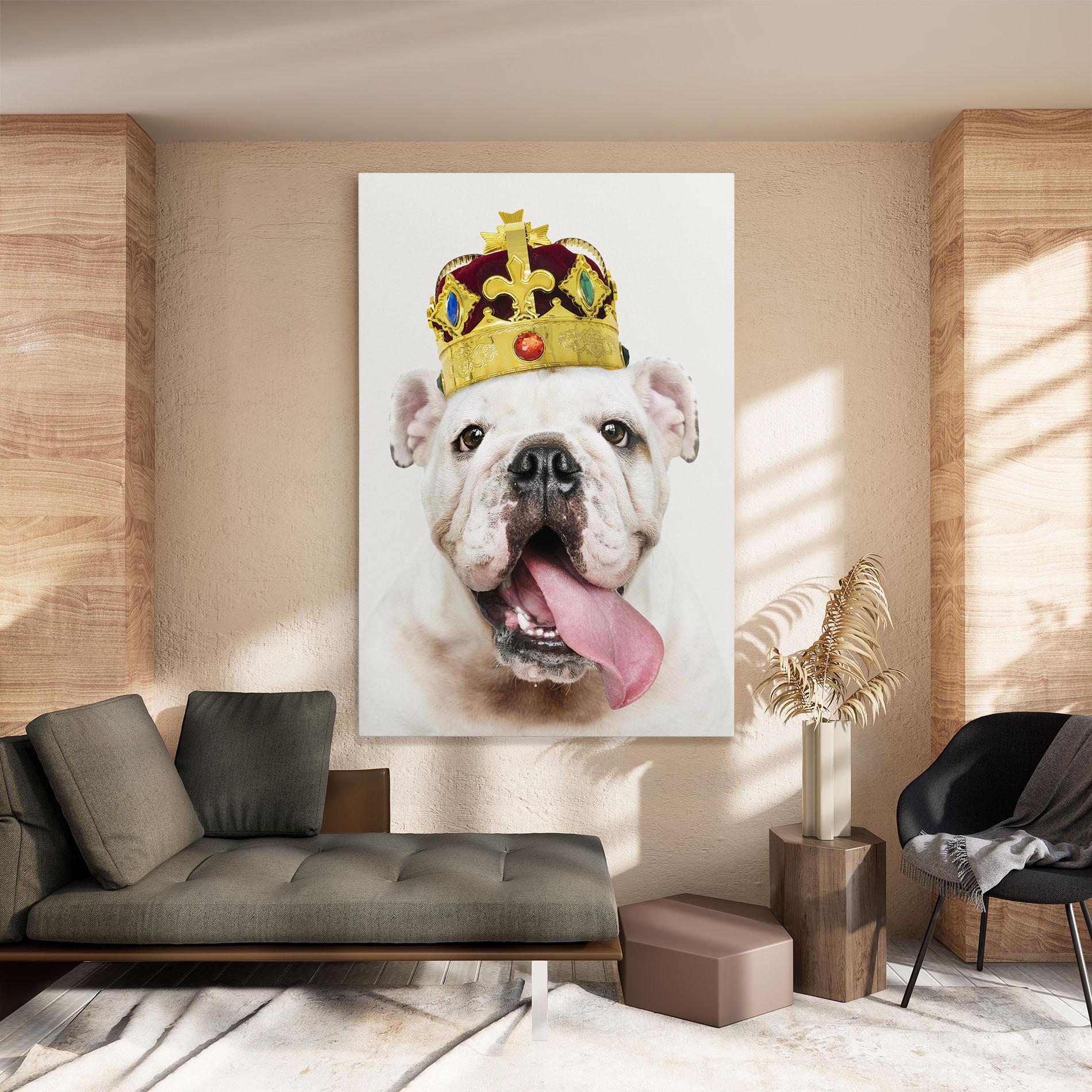 Vászonkép Bulldog Wearing Crown mockup 8