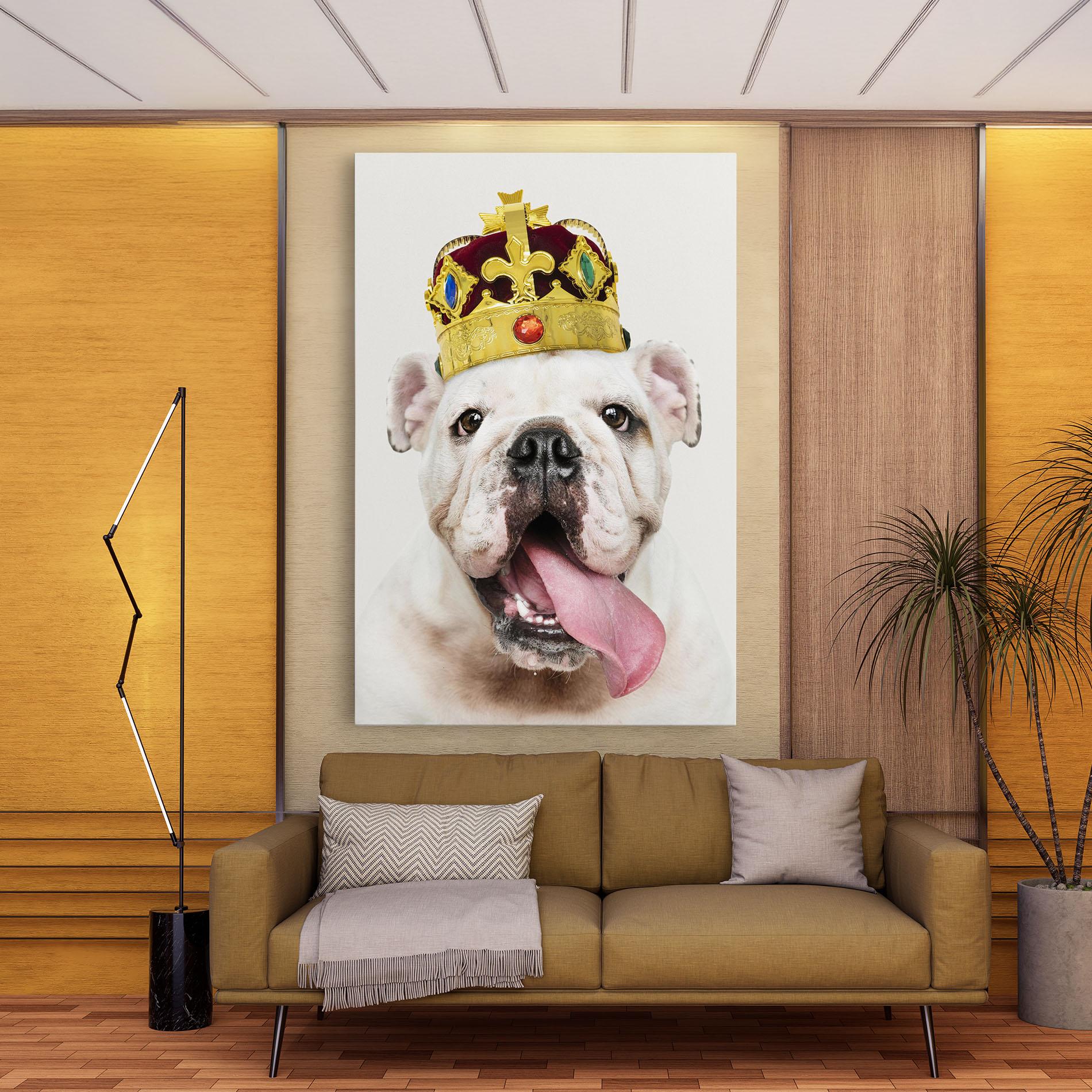Vászonkép Bulldog Wearing Crown mockup 9