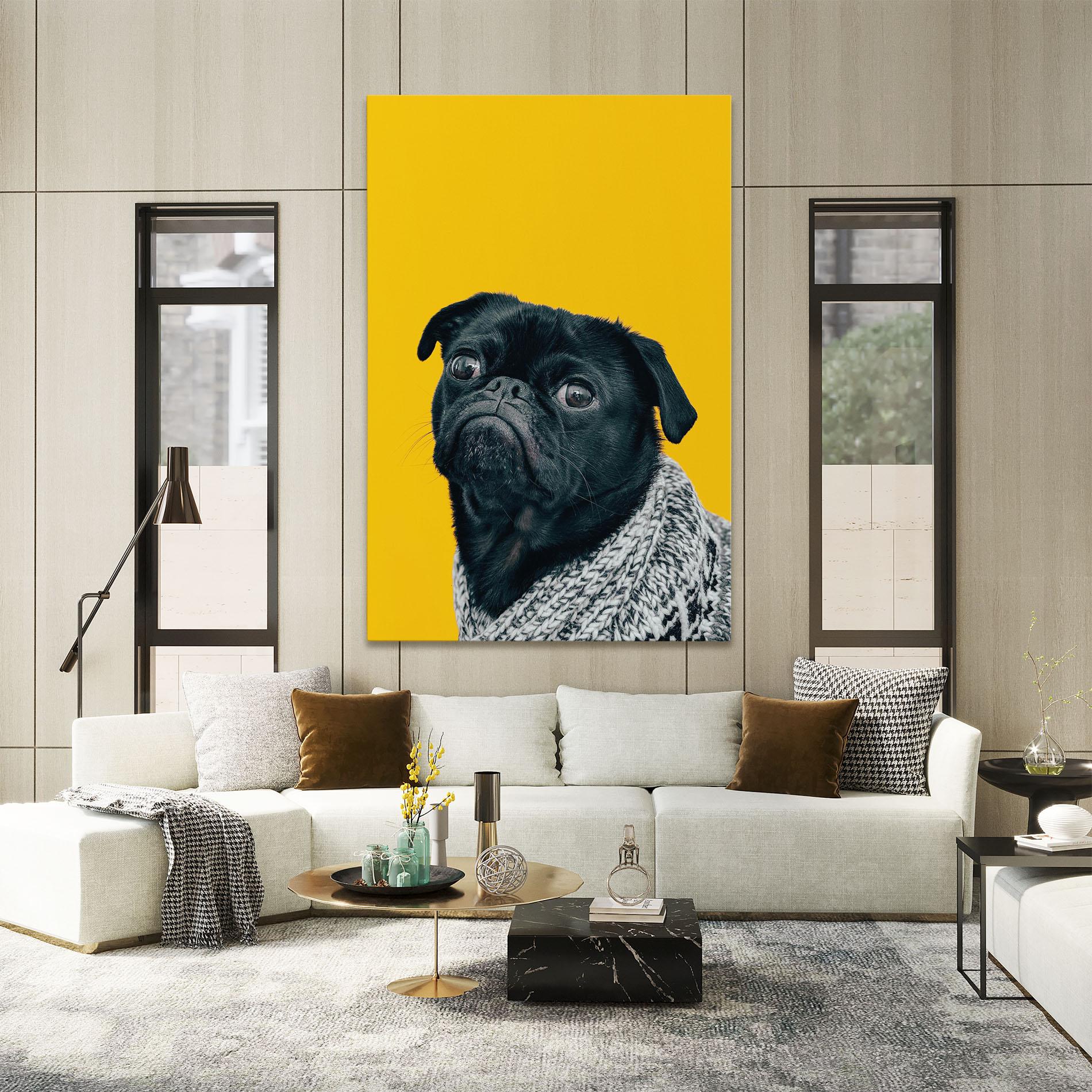 Vászonkép Black Pug mockup 2