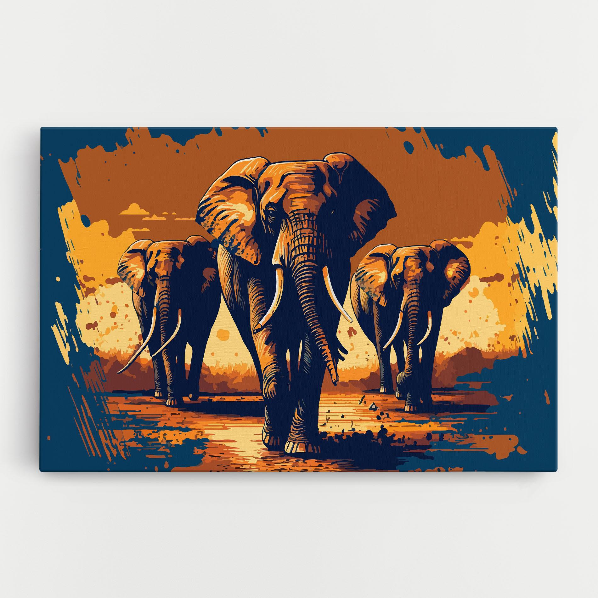 Vászonkép 3 Elephants mockup 0