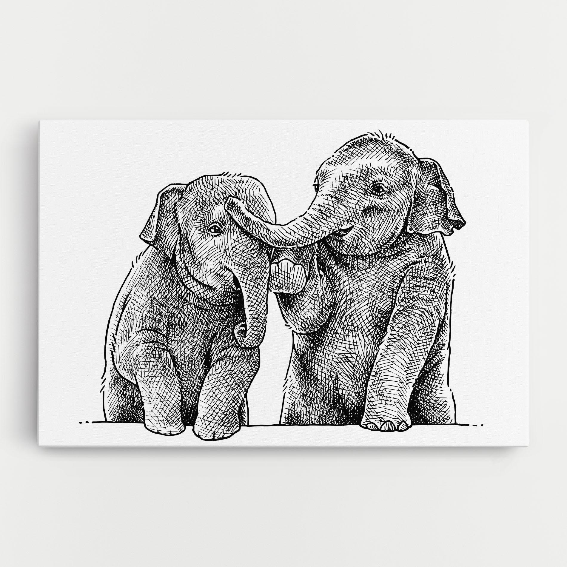 Vászonkép Baby Elephants mockup 0