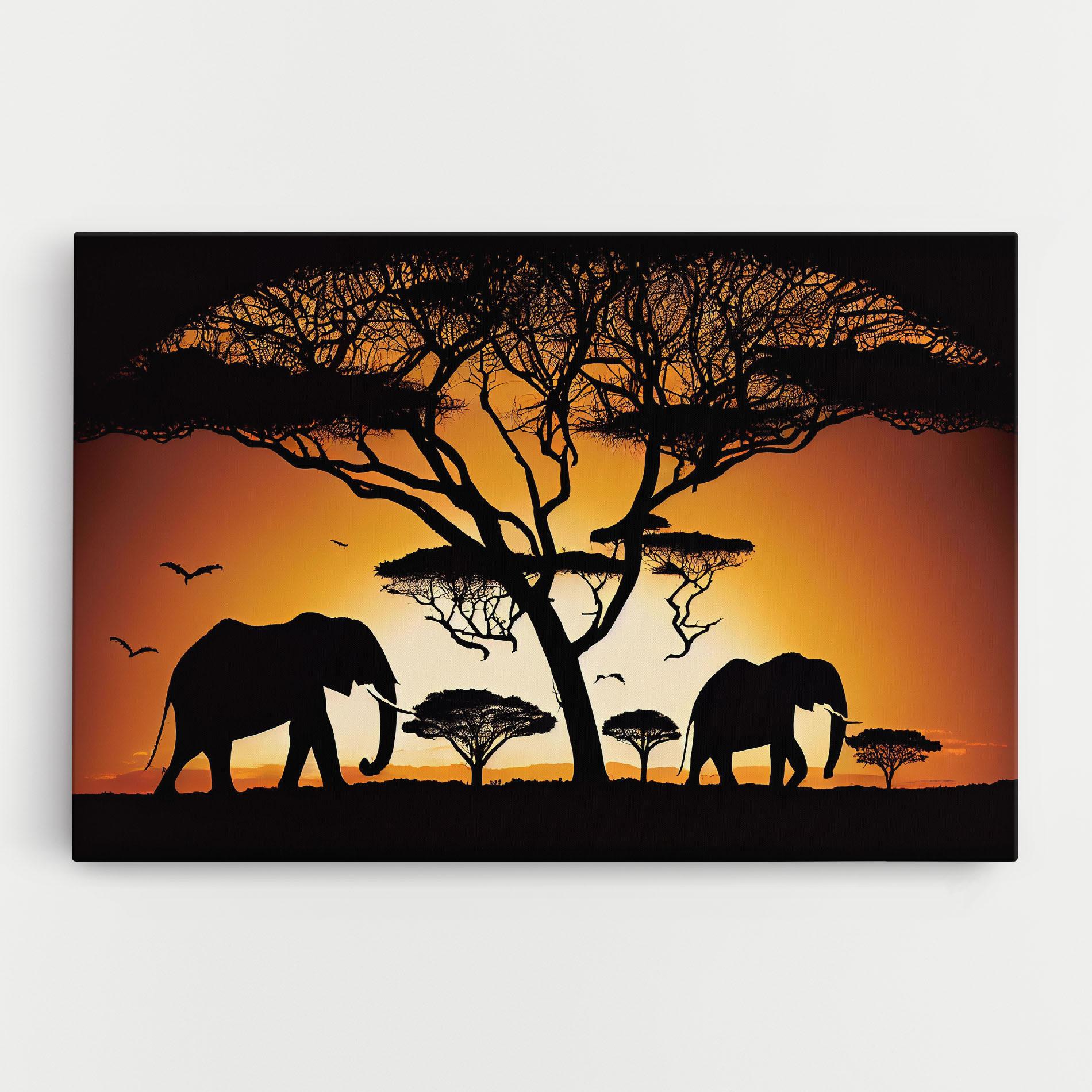 Vászonkép Sunset Silhouette mockup 0