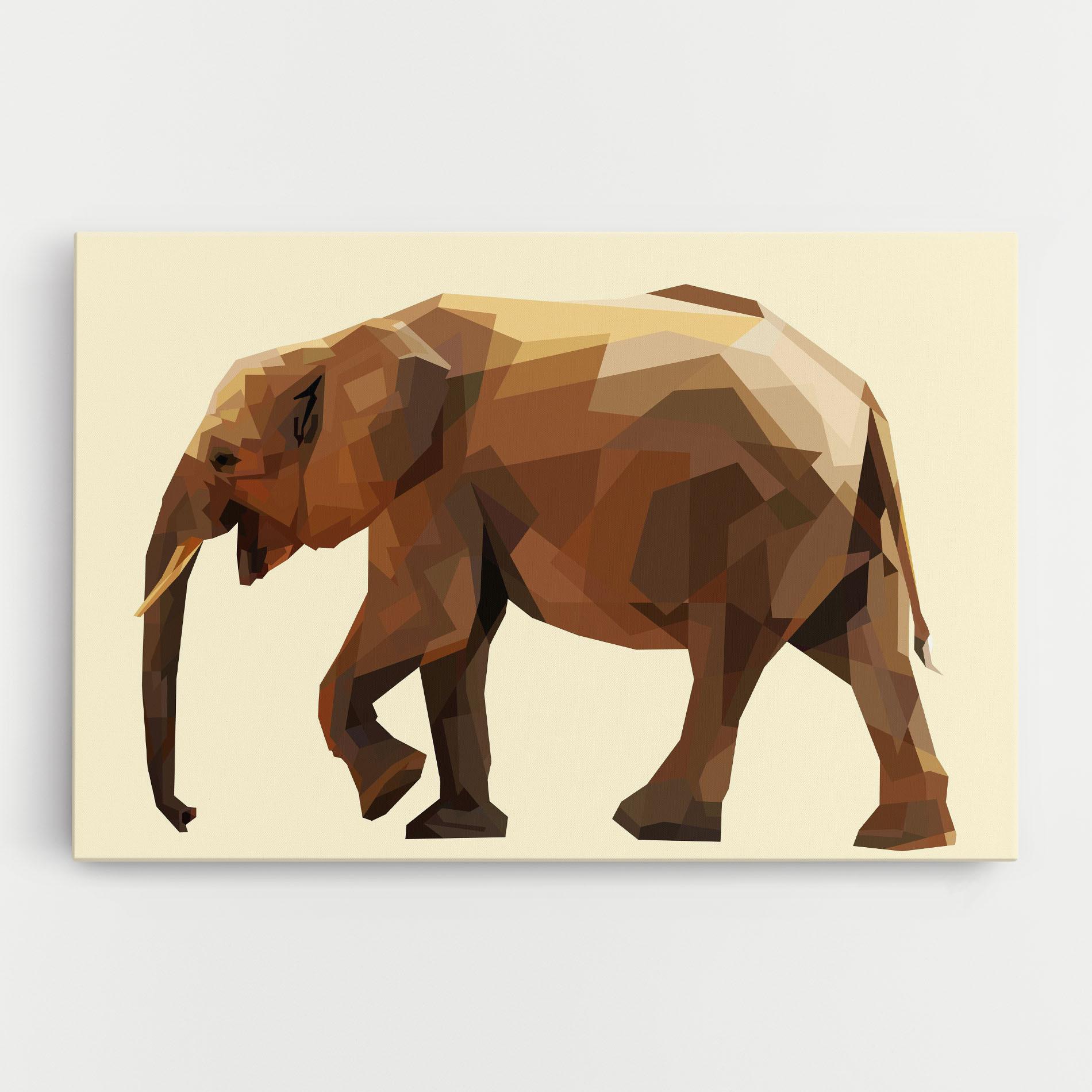 Vászonkép Walking Elephant Cream mockup 0