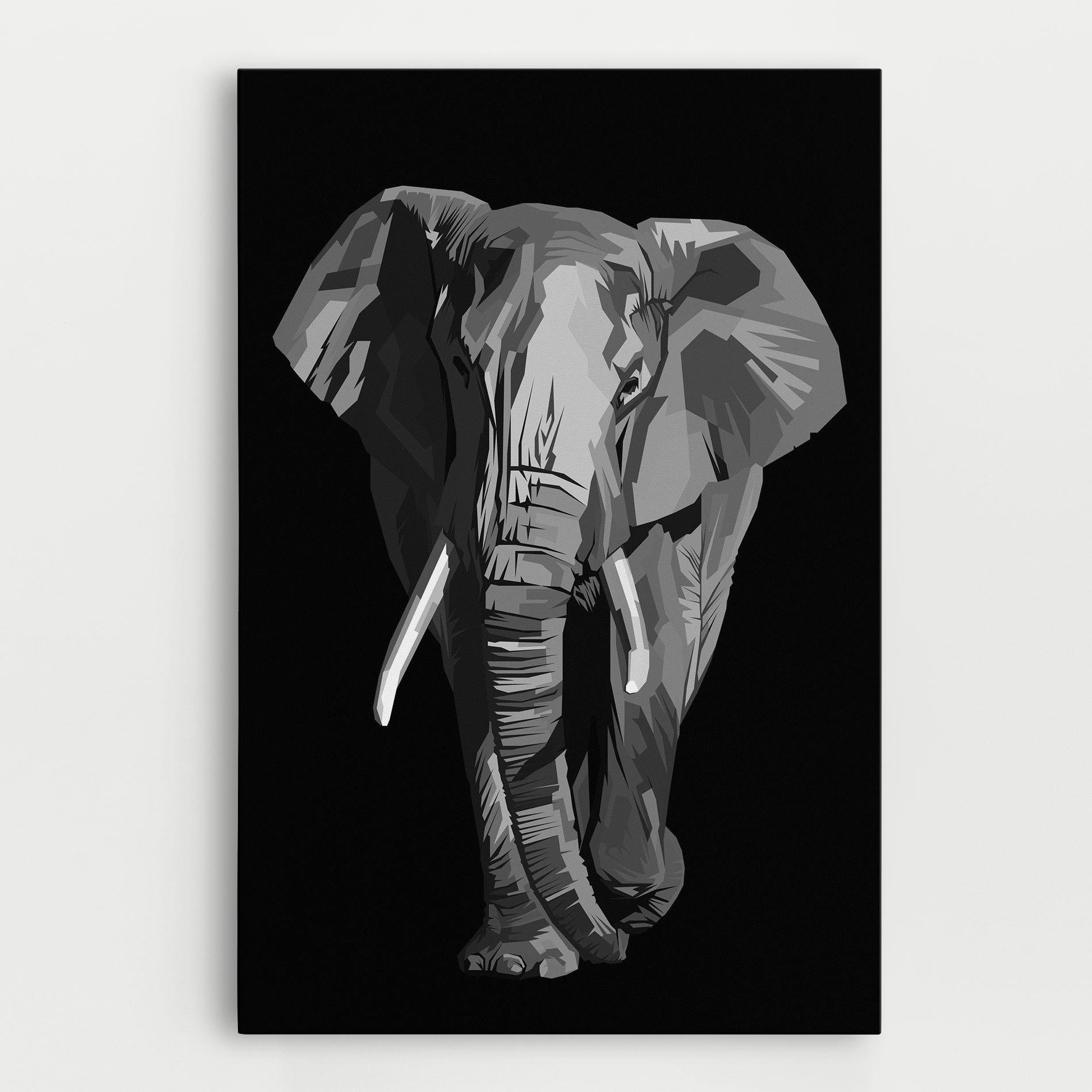 Vászonkép Beautiful Grey Elephant mockup 0