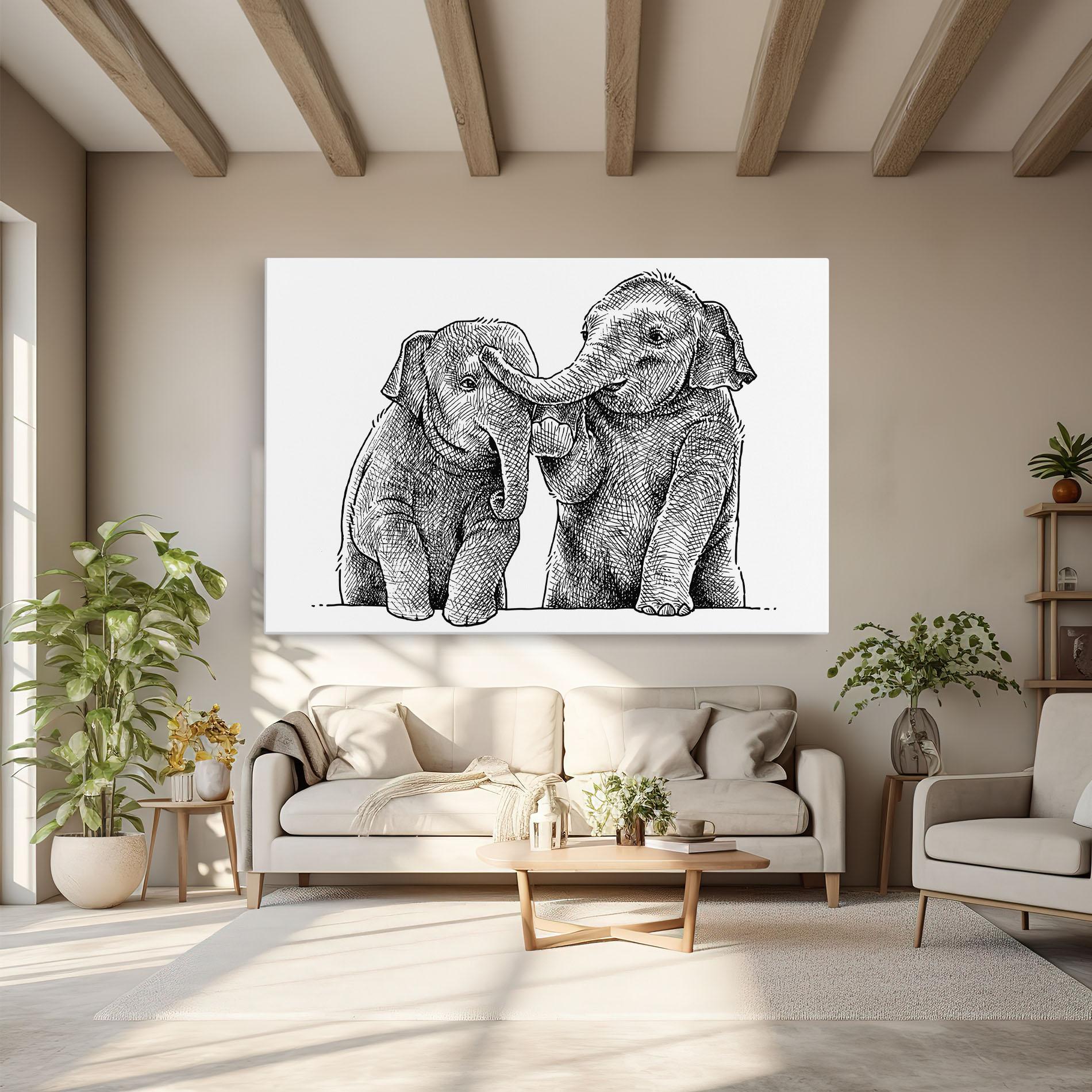 Vászonkép Baby Elephants mockup 6