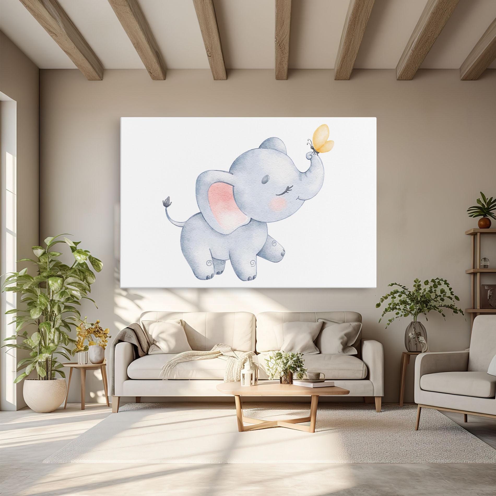 Vászonkép Elephant Butterfly mockup 6