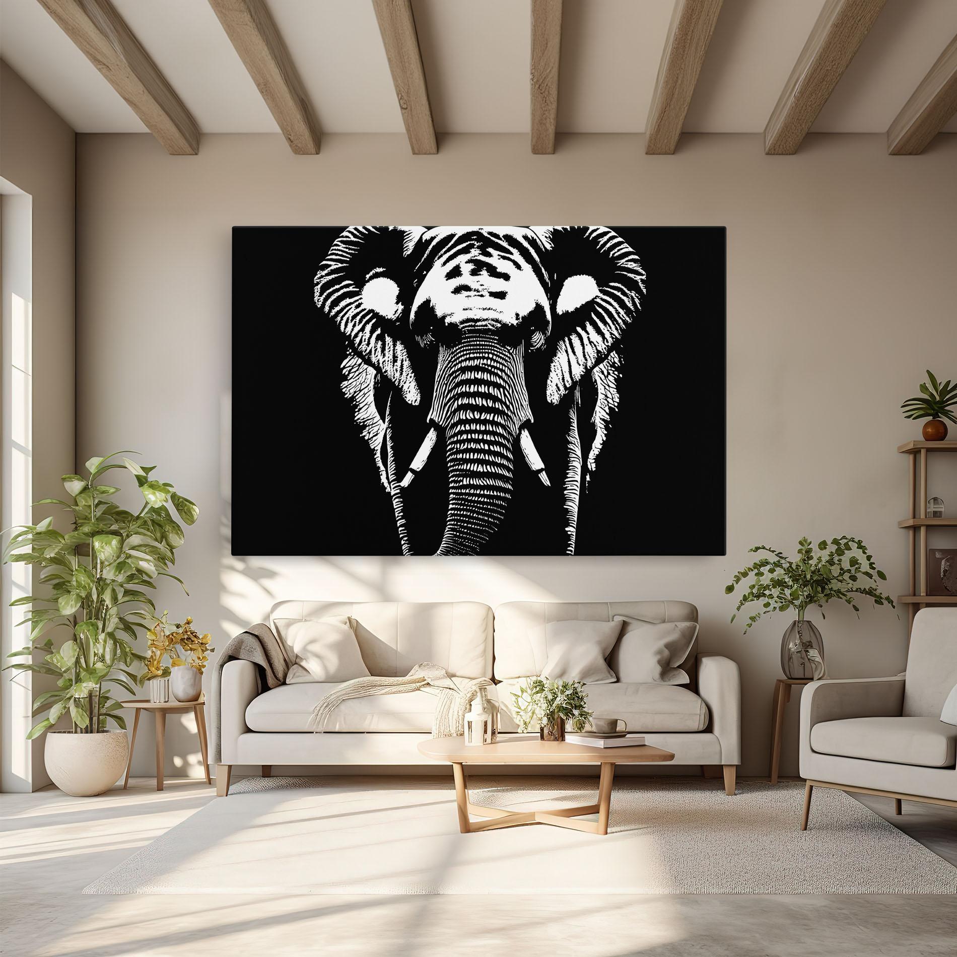 Vászonkép Elephant Drawing mockup 6