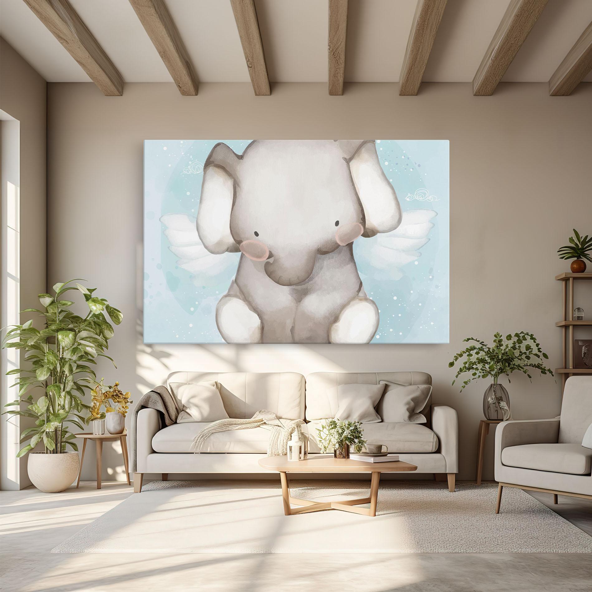 Vászonkép Elephant On Blue mockup 6