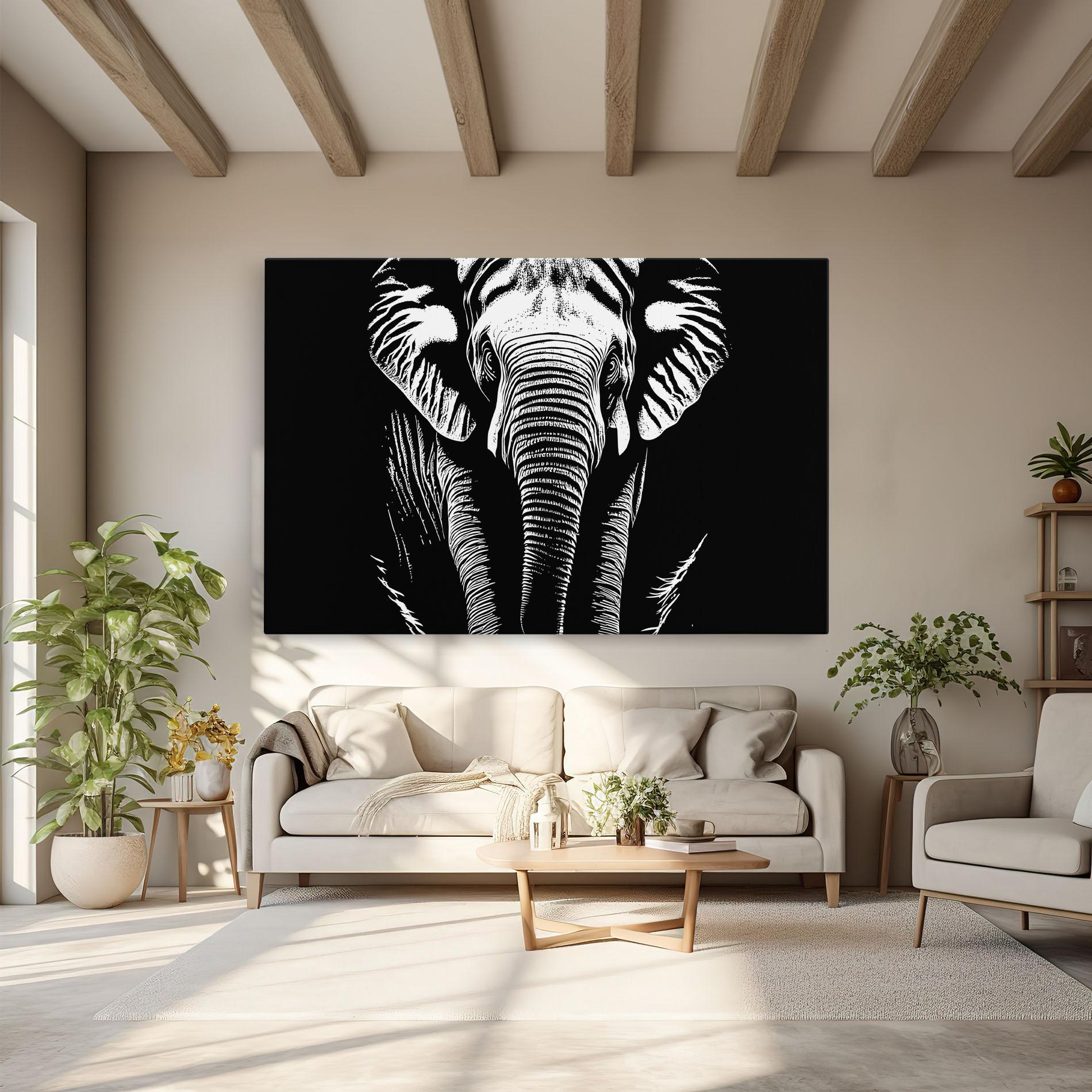 Vászonkép Elephant White Head mockup 6
