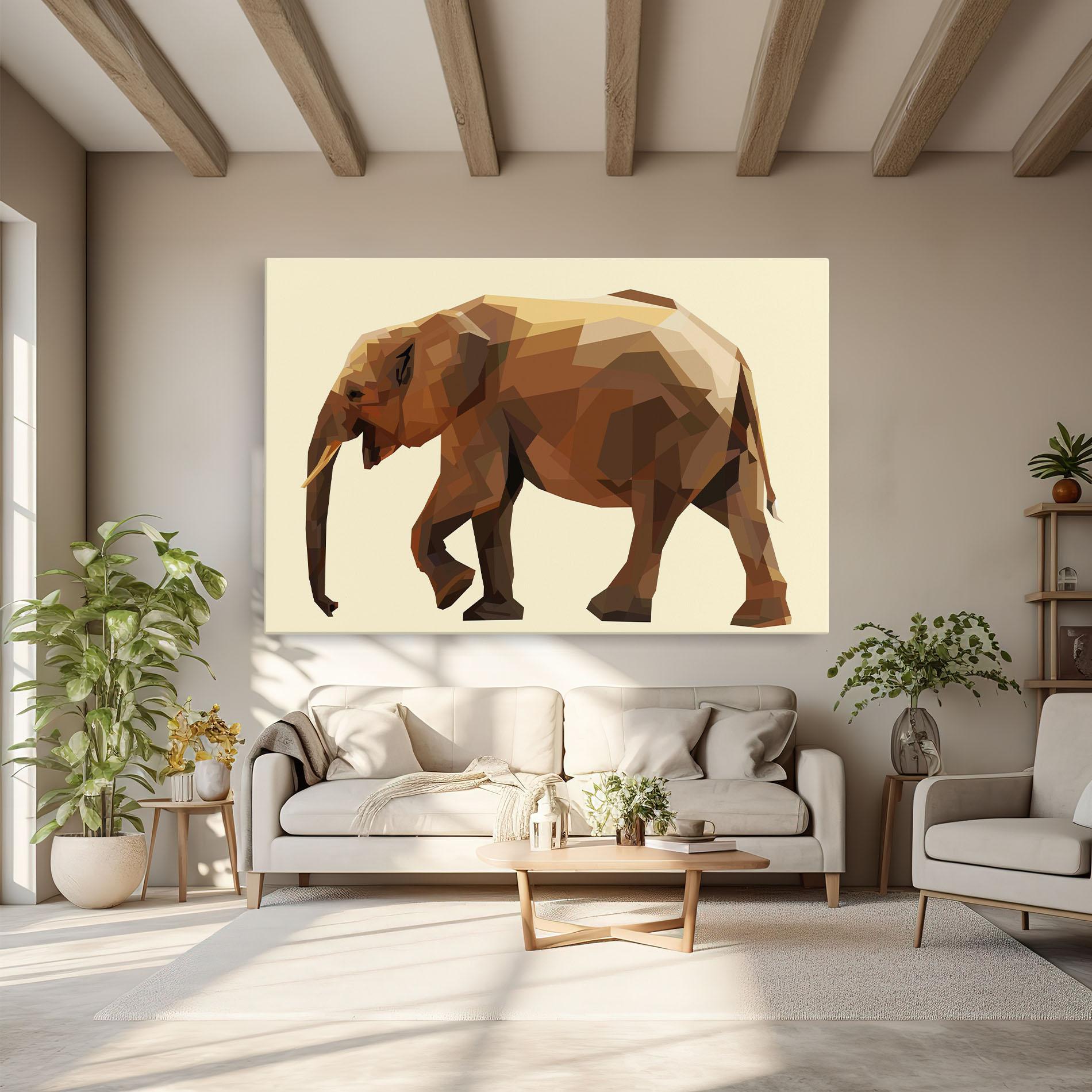 Vászonkép Walking Elephant Cream mockup 6