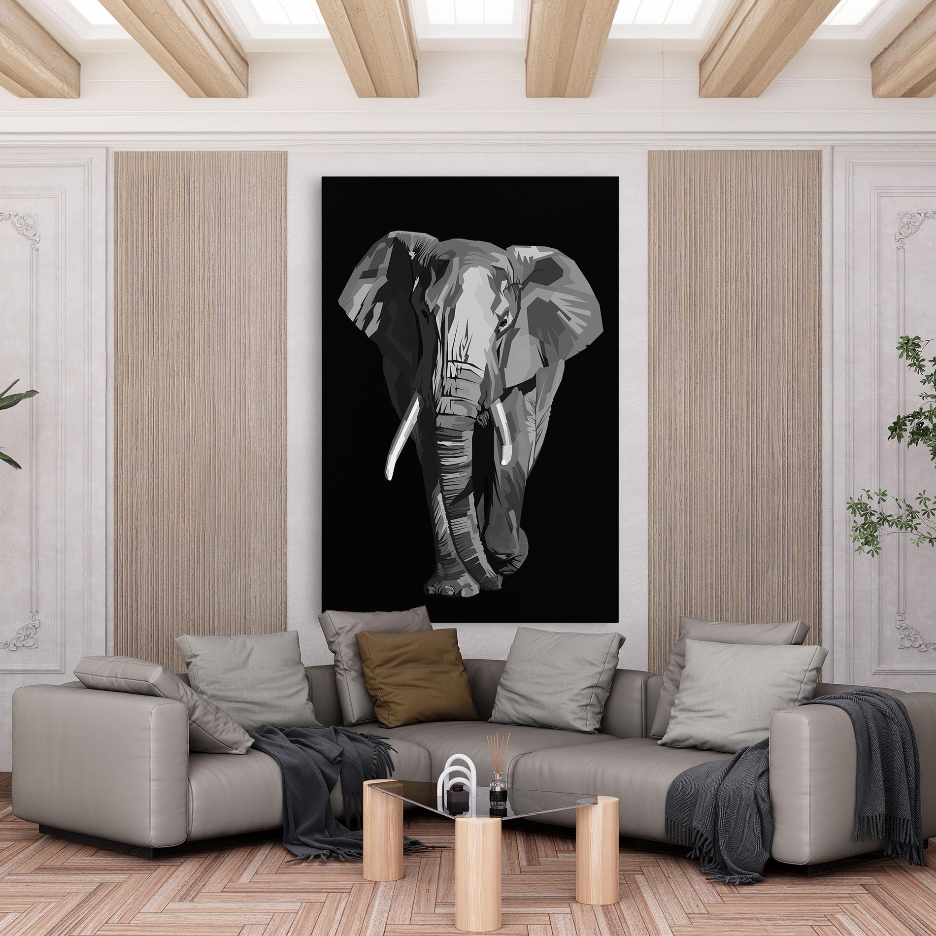 Vászonkép Beautiful Grey Elephant mockup 6