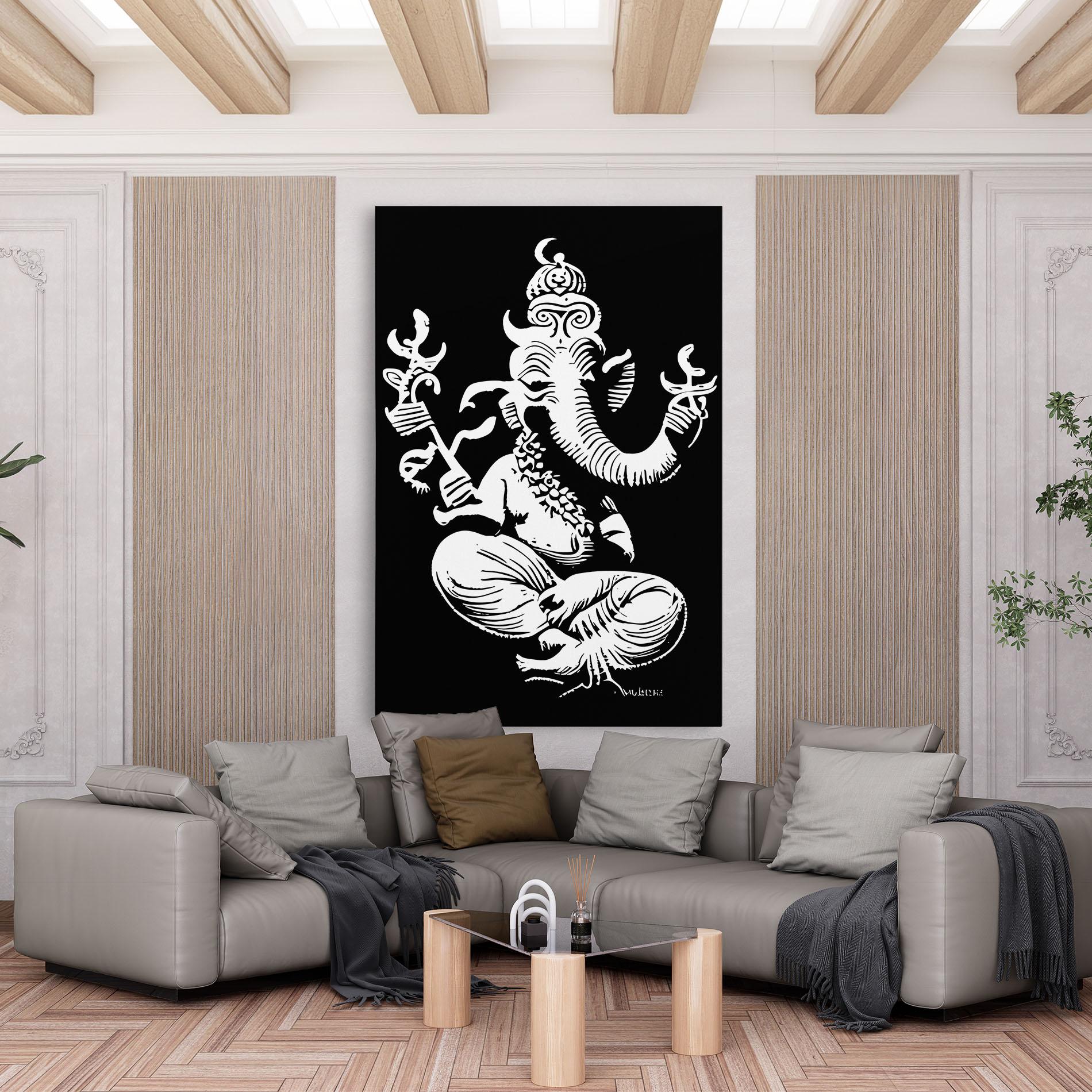 Vászonkép Black And White Ganesha mockup 6