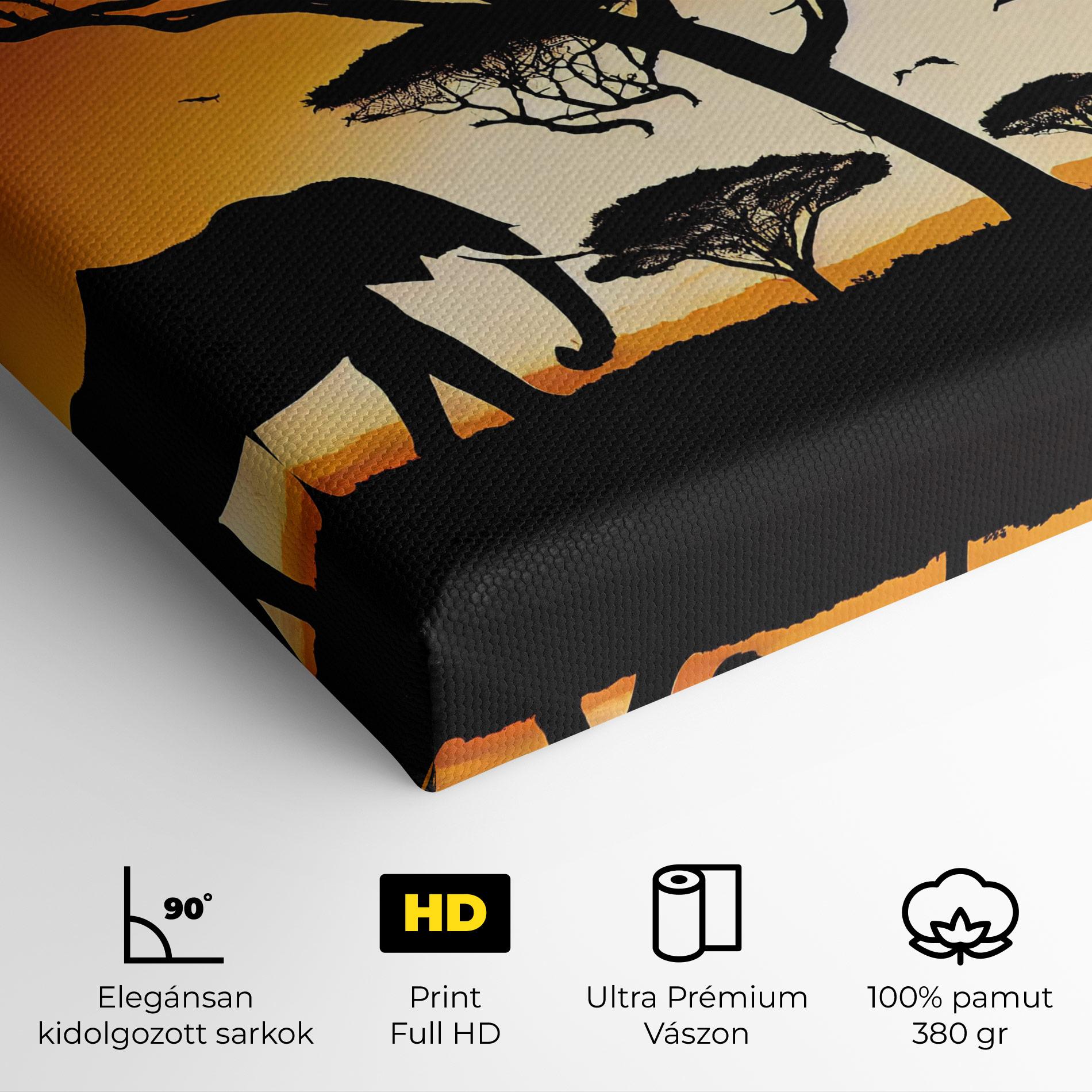 Vászonkép Sunset Silhouette mockup 4