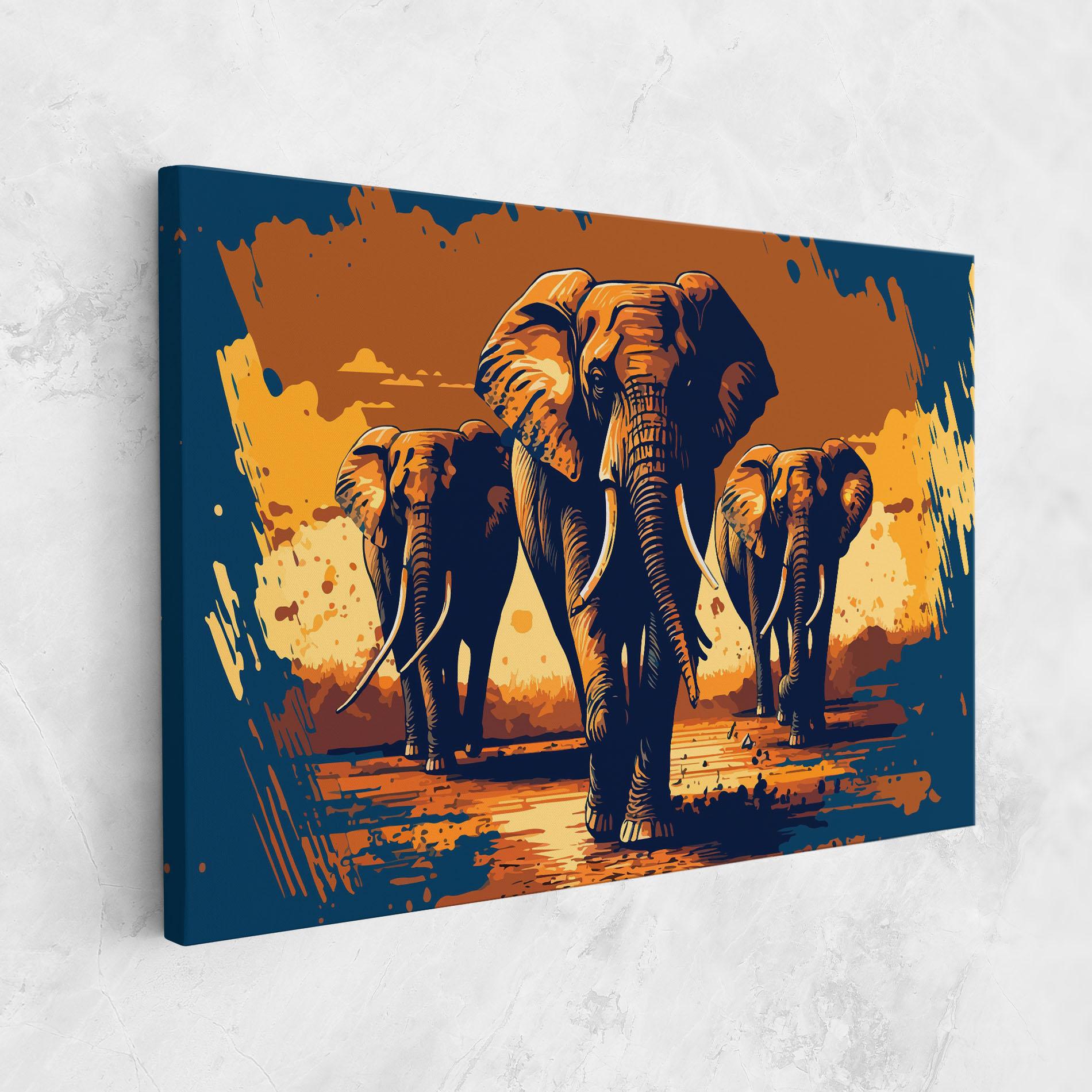 Vászonkép 3 Elephants mockup 1
