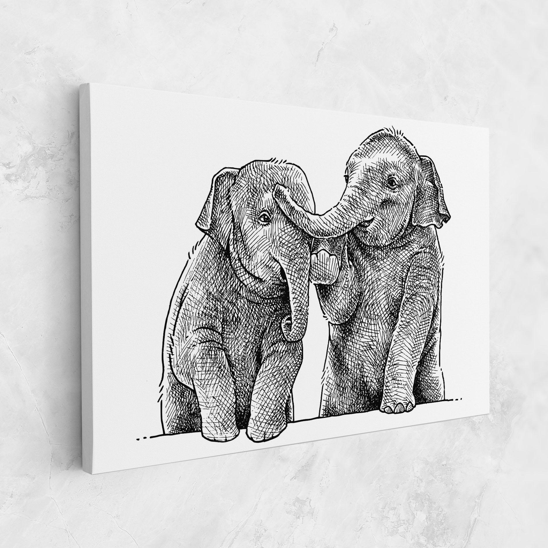 Vászonkép Baby Elephants mockup 1