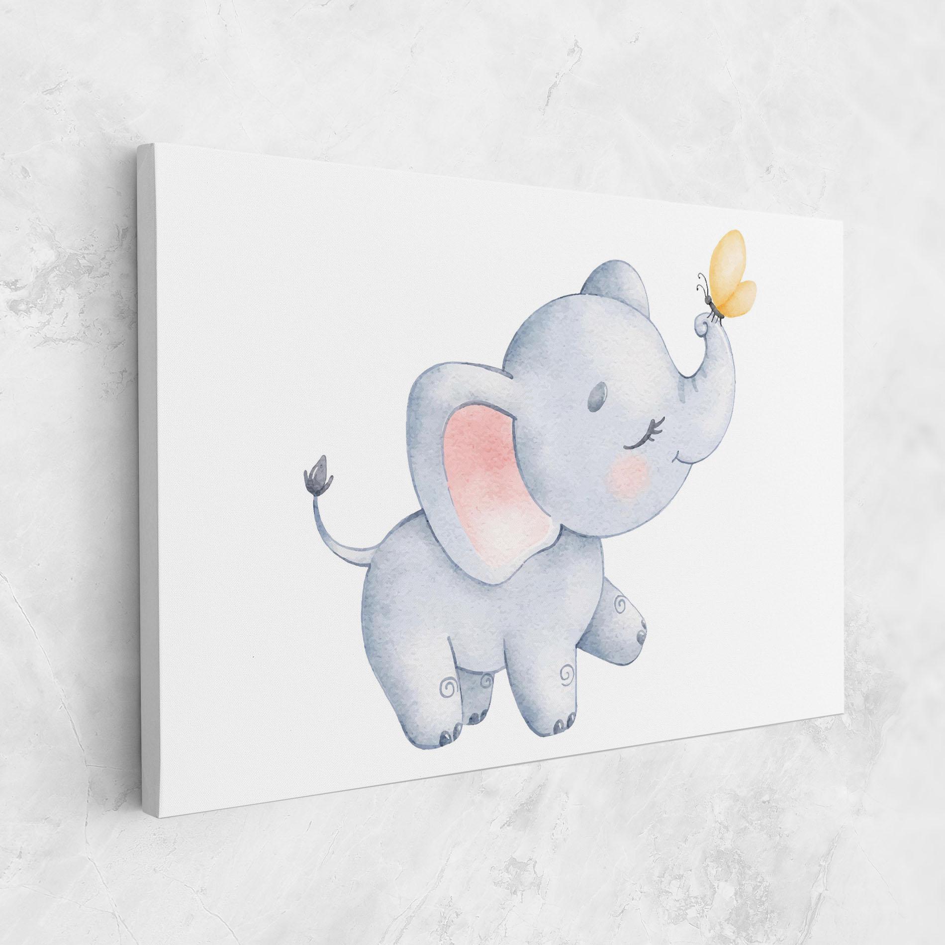 Vászonkép Elephant Butterfly mockup 1