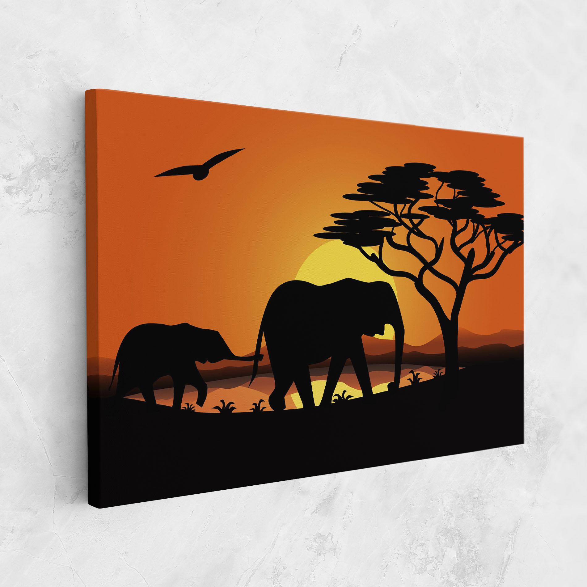 Vászonkép Elephant Sunset mockup 1