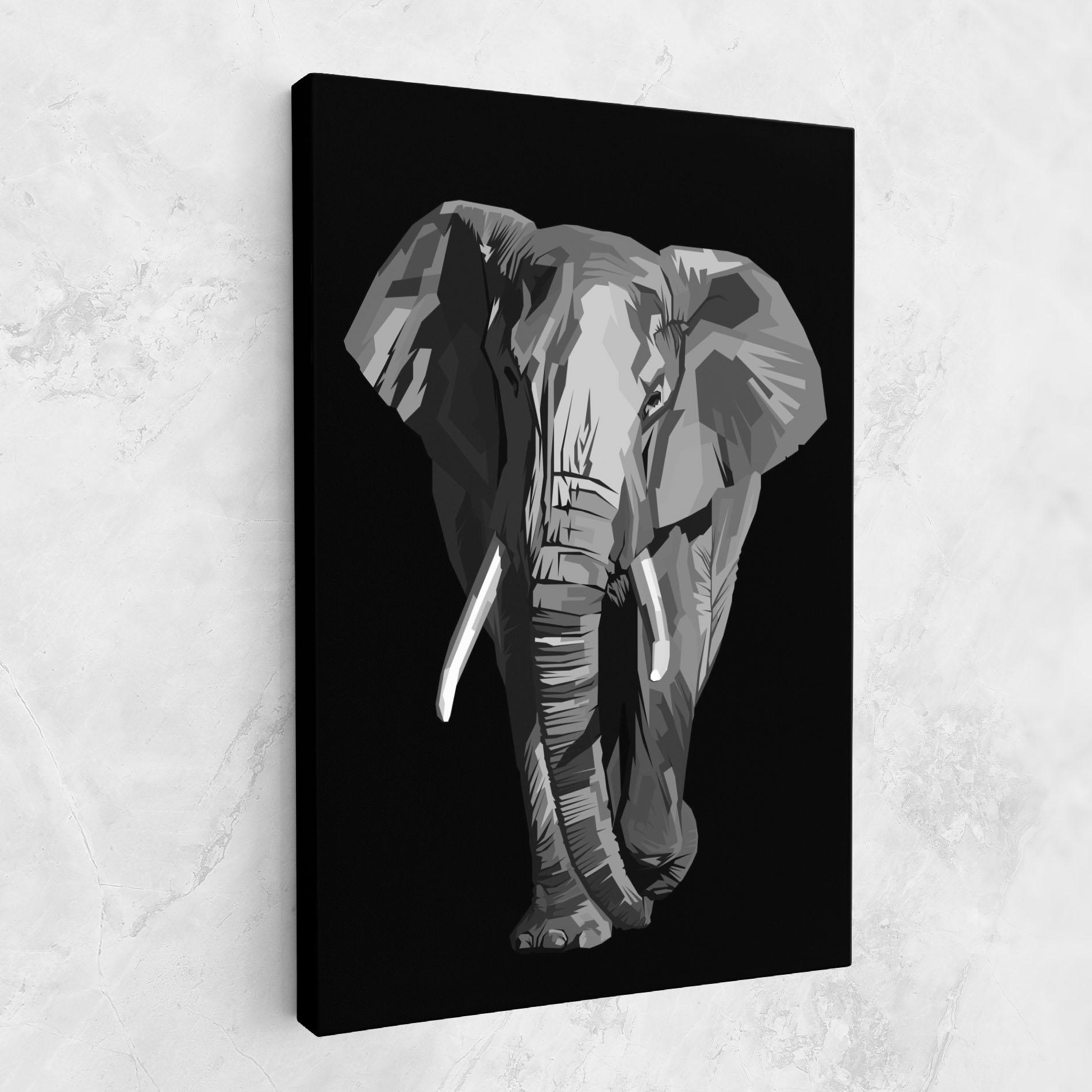 Vászonkép Beautiful Grey Elephant mockup 1