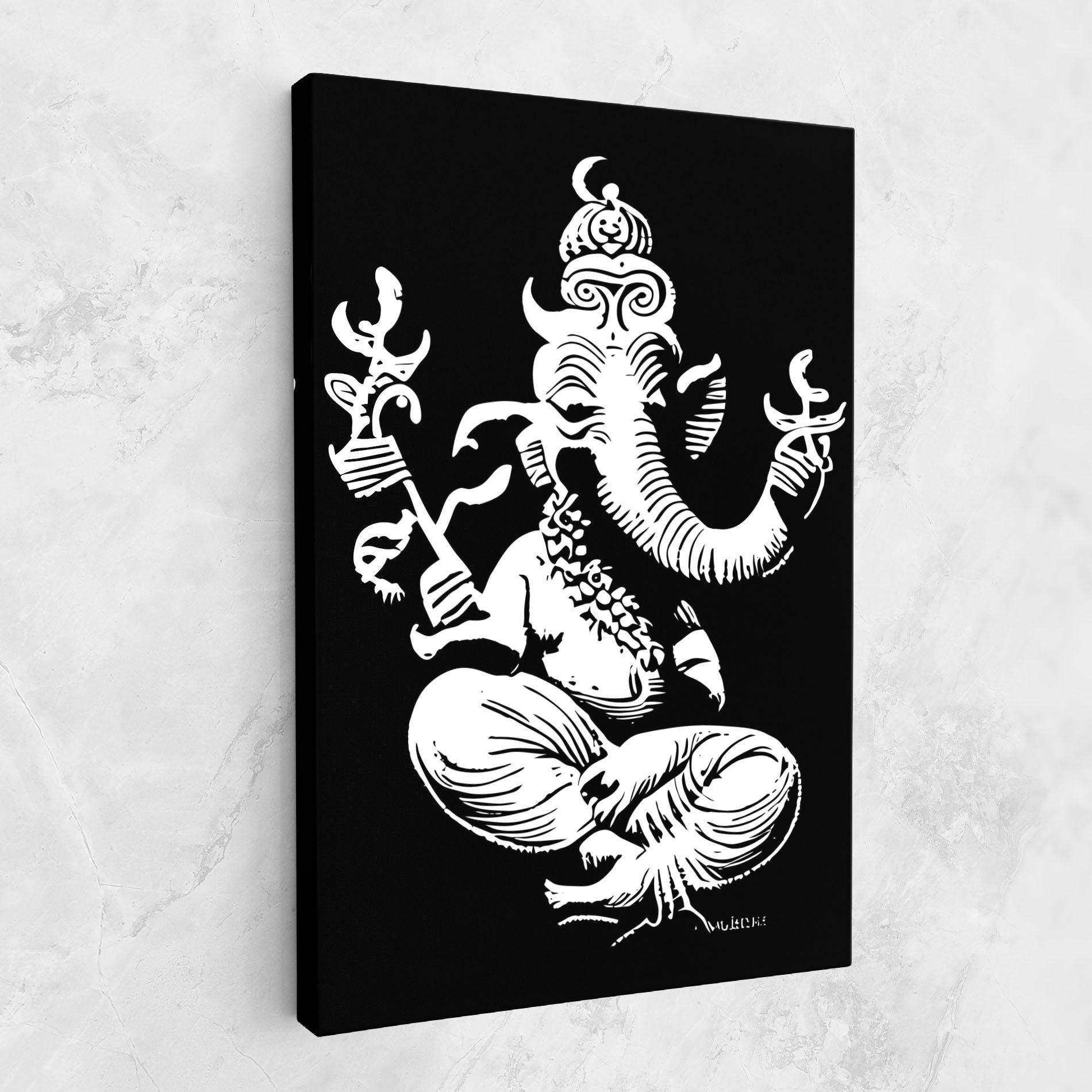 Vászonkép Black And White Ganesha mockup 1