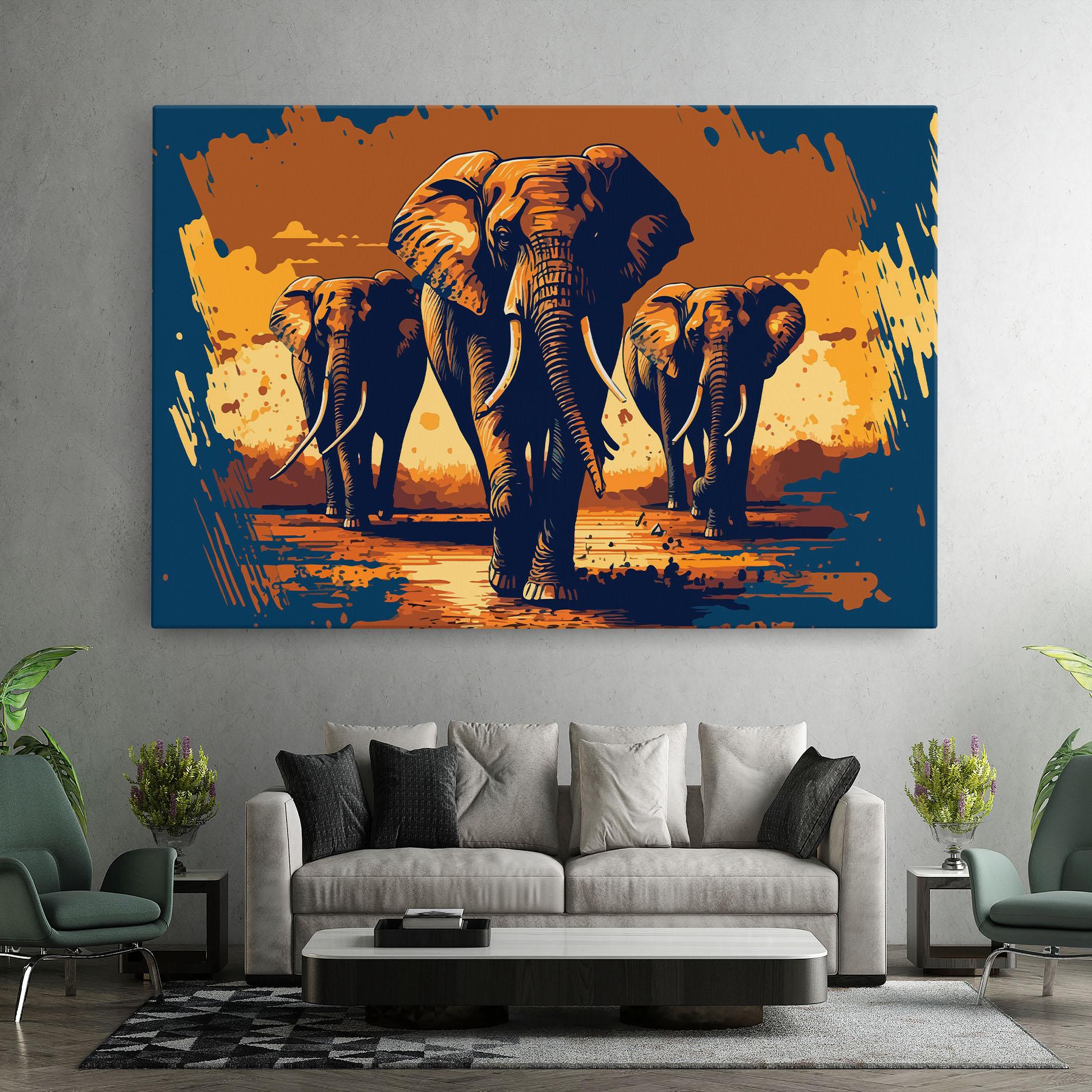 Vászonkép 3 Elephants mockup 7