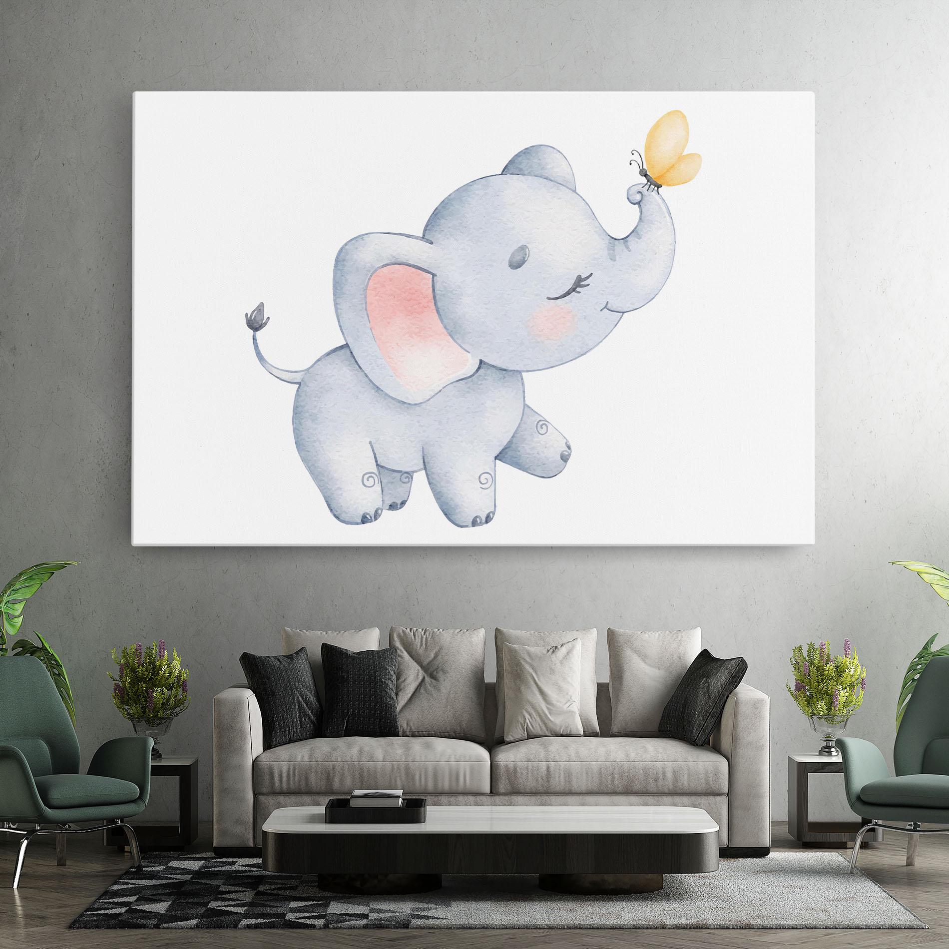 Vászonkép Elephant Butterfly mockup 7